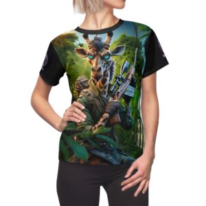 Arm The Animals: Hunter Giraffe #AA-D-Gi002 Women's Cut & Sew Tee (AOP)
