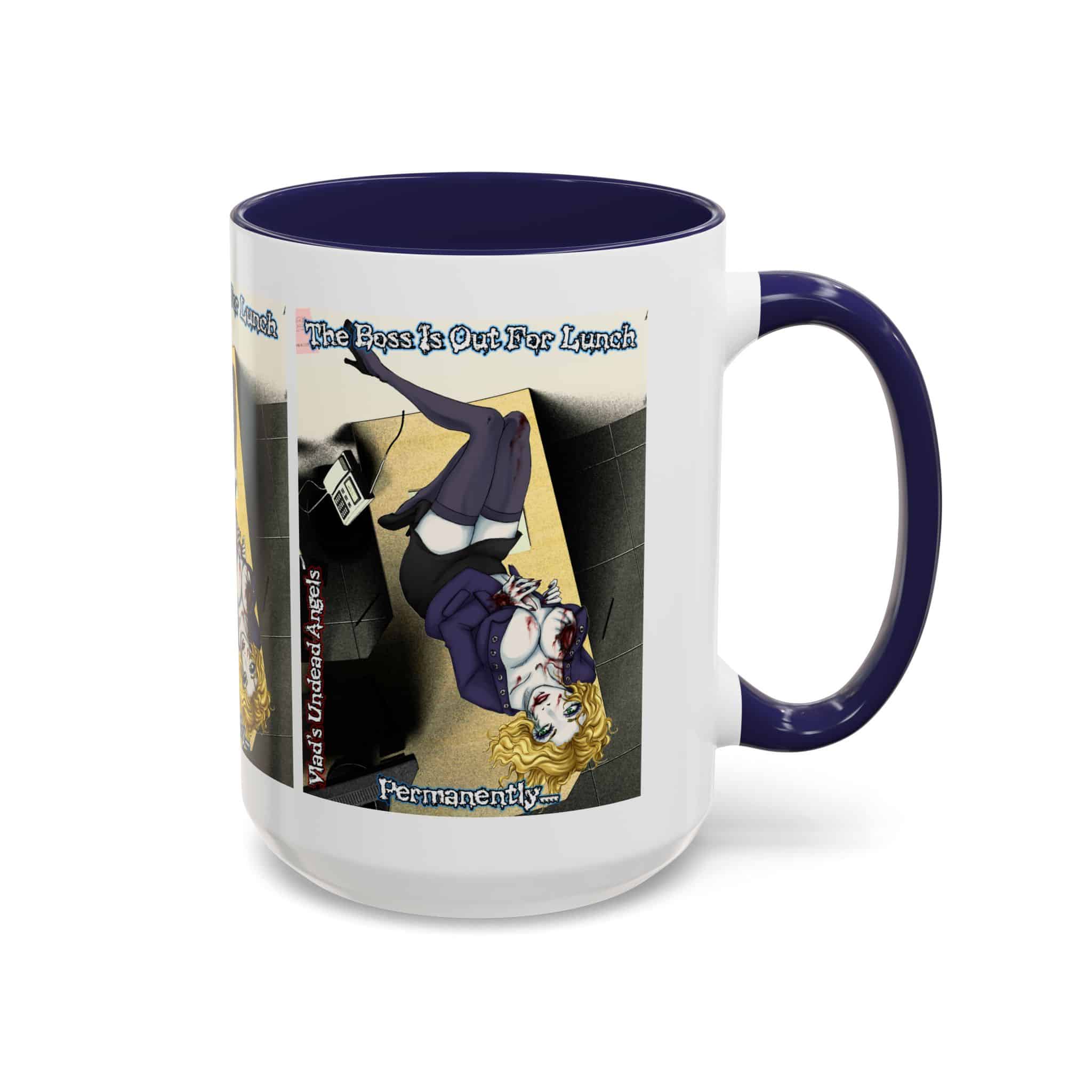 Jennifer Undead Angel Zombie Secretary – Classic Art w/Text Accent Coffee Mug (11, 15oz) - Image 26