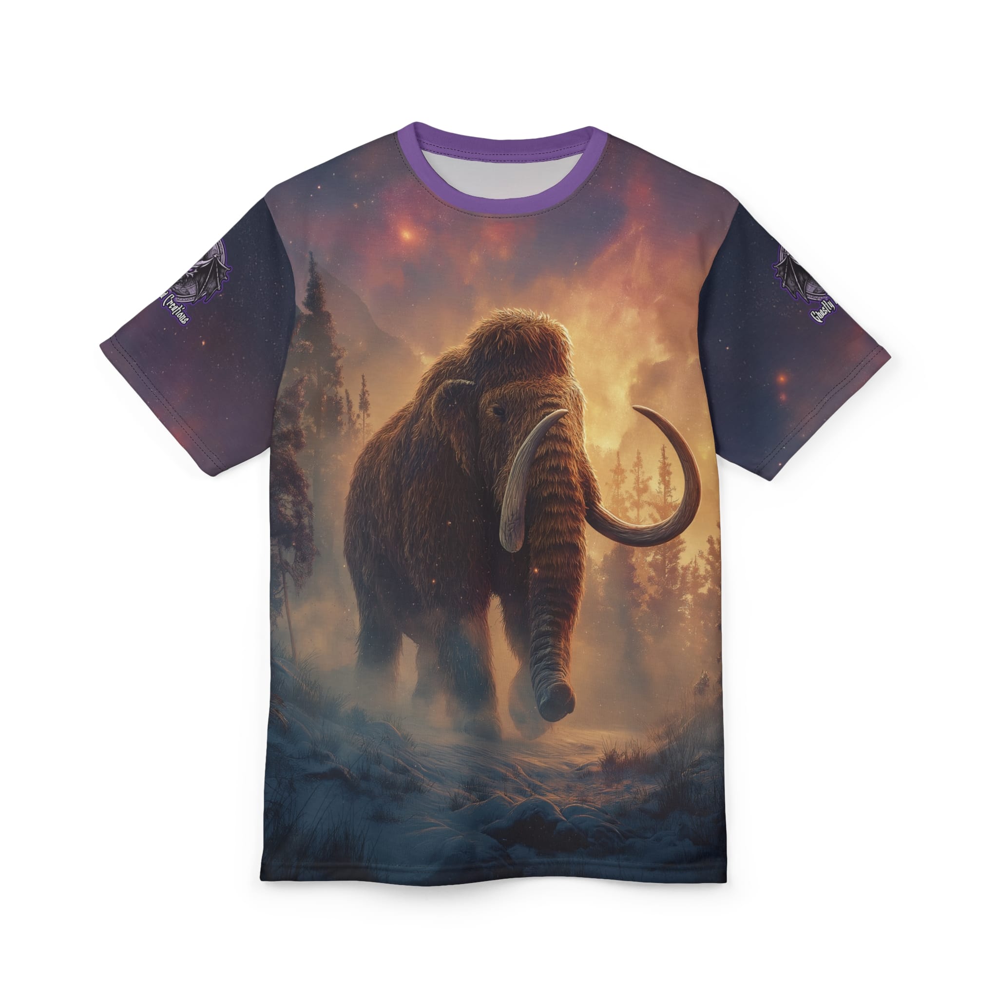 Prehistoric Wooly Mammoth Mastodon Unisex Tee (AOP) - Image 6