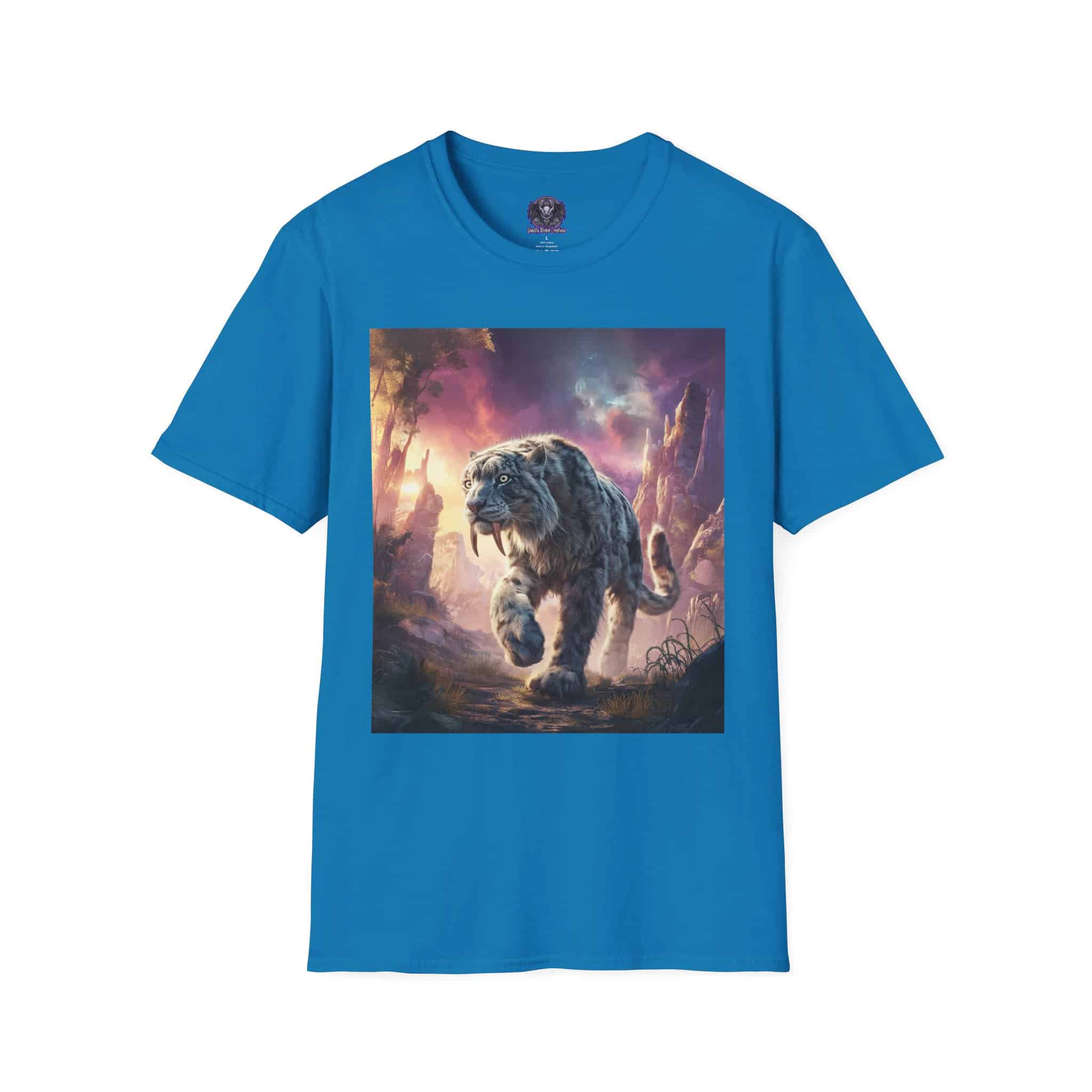 Prehistoric Smilodon aka Sabre-Tooth Tiger II Unisex T-Shirt, Graphic Tee, Unique Gift, Casual Wear - Image 29
