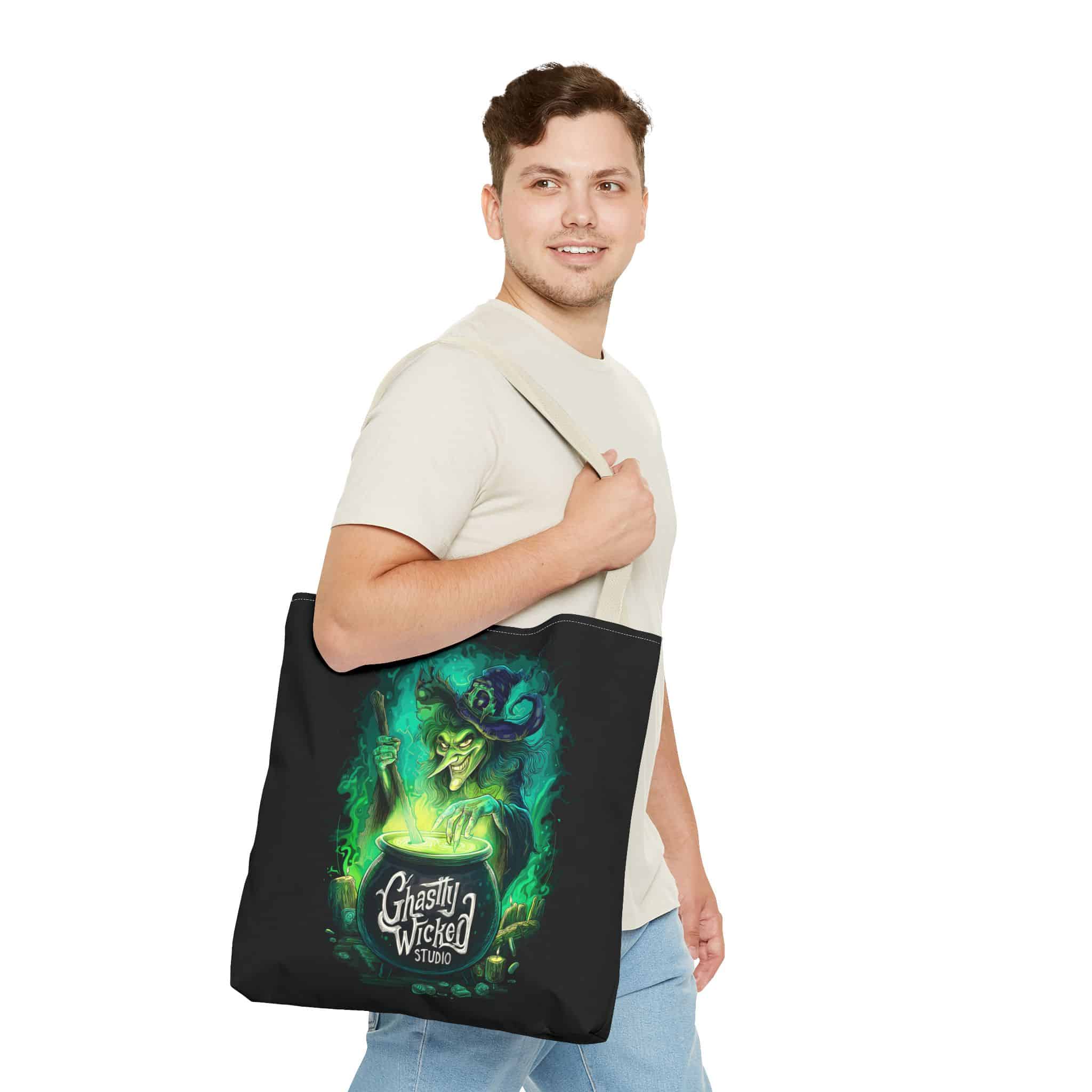 Ghastly Wicked Cauldron Witch Tote Bag (AOP) - Image 47