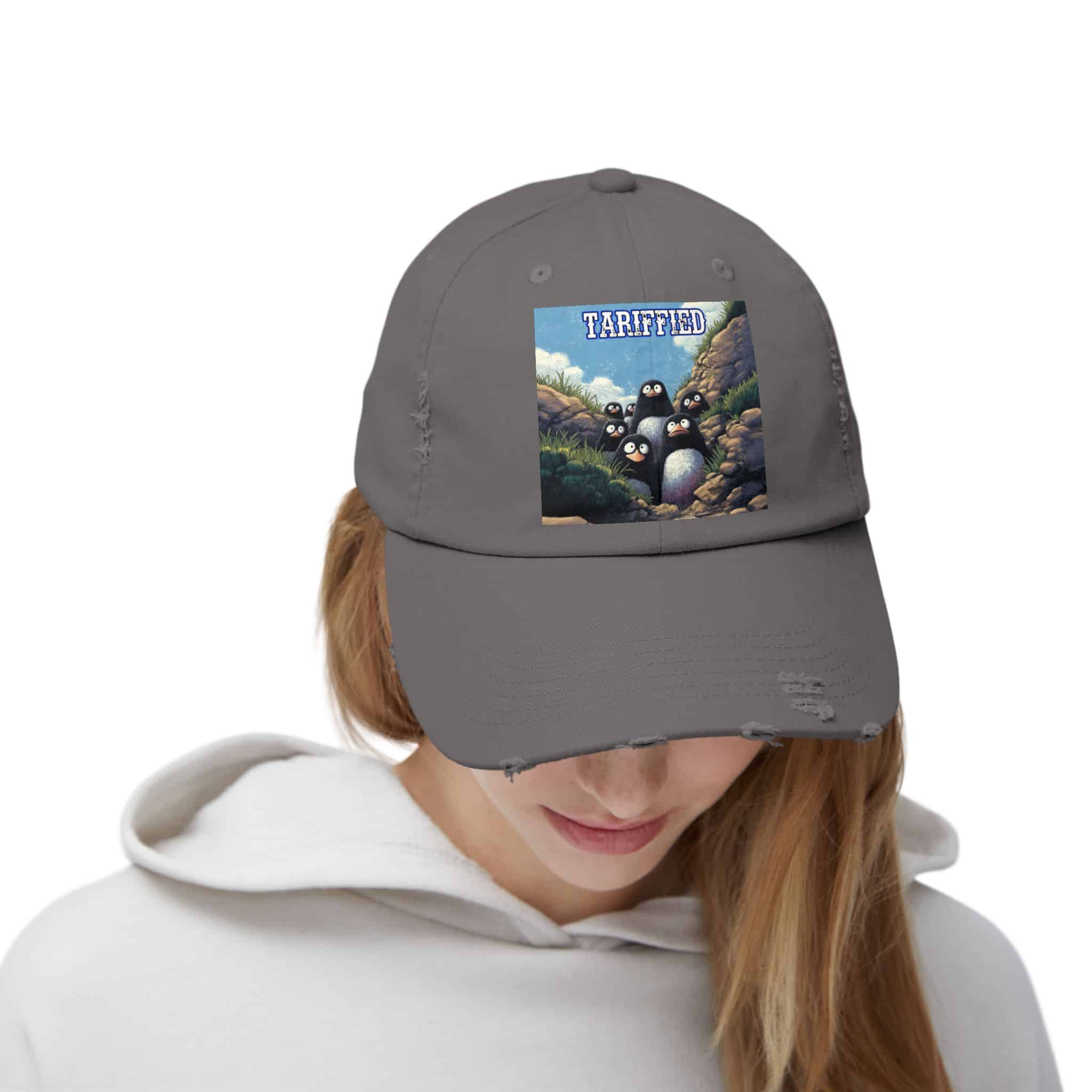 Tariffied Logo Distressed Cap - Tariff Fear Is Real - Image 39