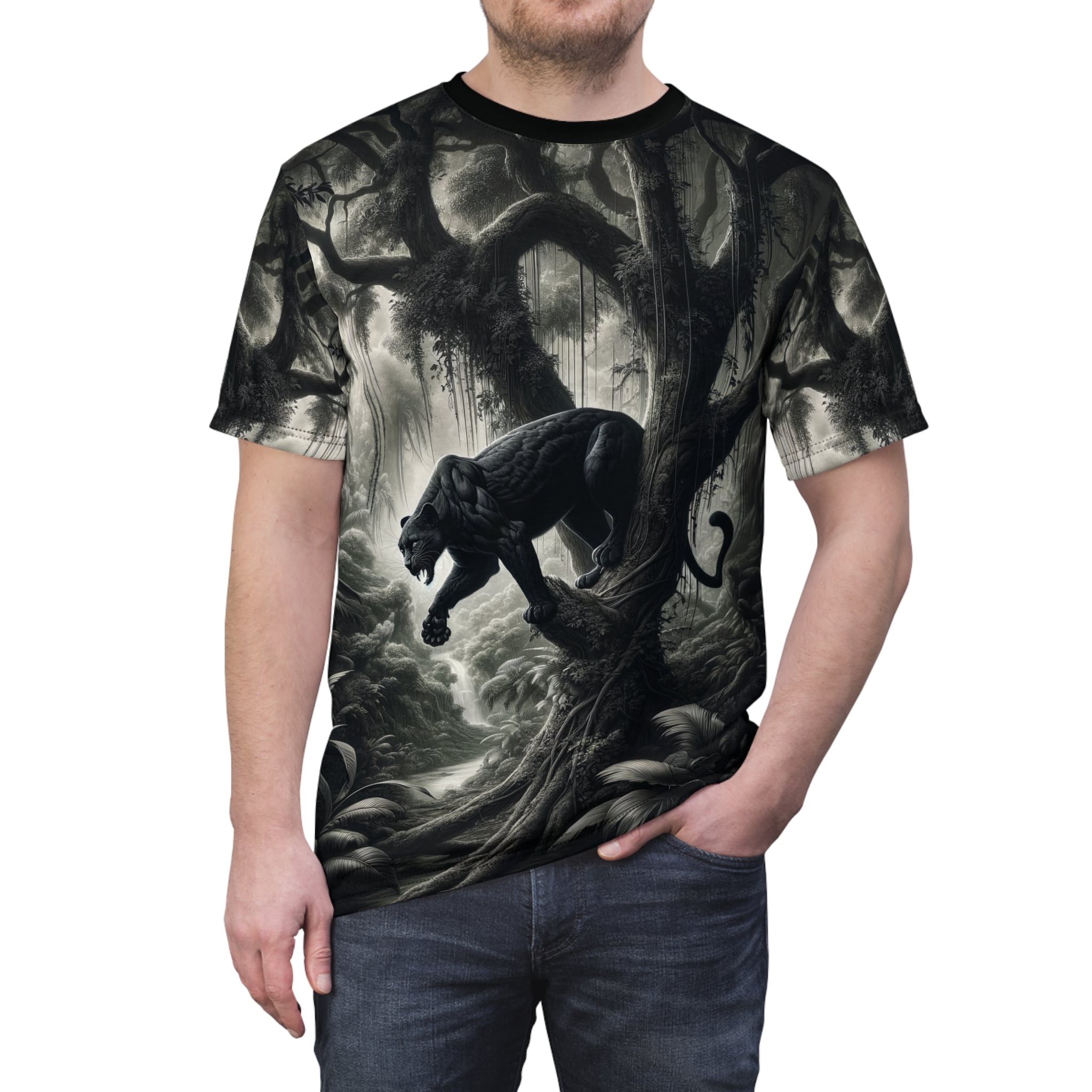 Black Panther WD-D003 By Wyldesigns Unisex Cut & Sew Tee (AOP) - Image 5