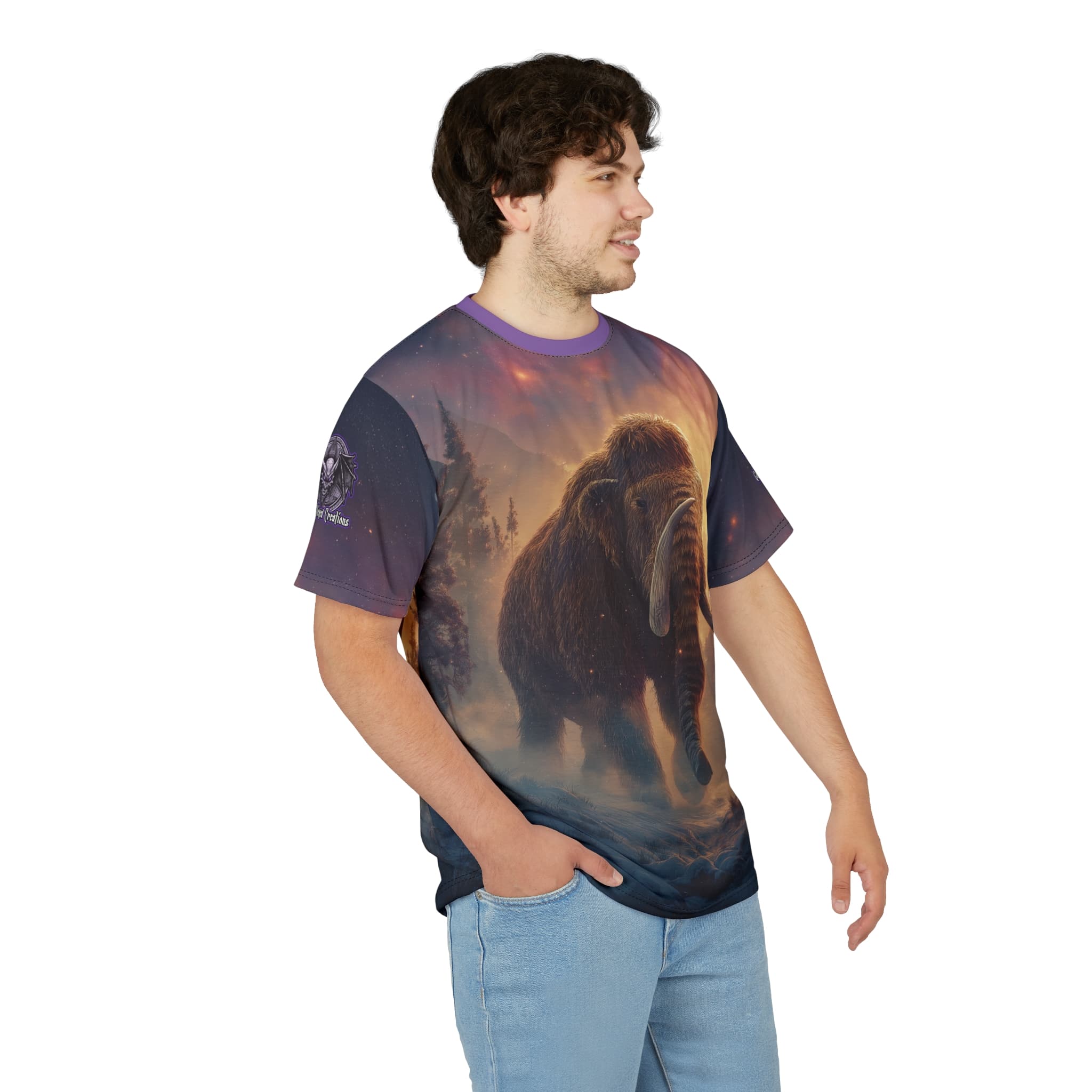 Prehistoric Wooly Mammoth Mastodon Unisex Tee (AOP) - Image 16