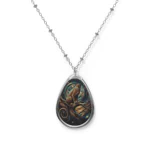 Cosmic Leopard WD-D013 By Wyldesigns Oval Necklace