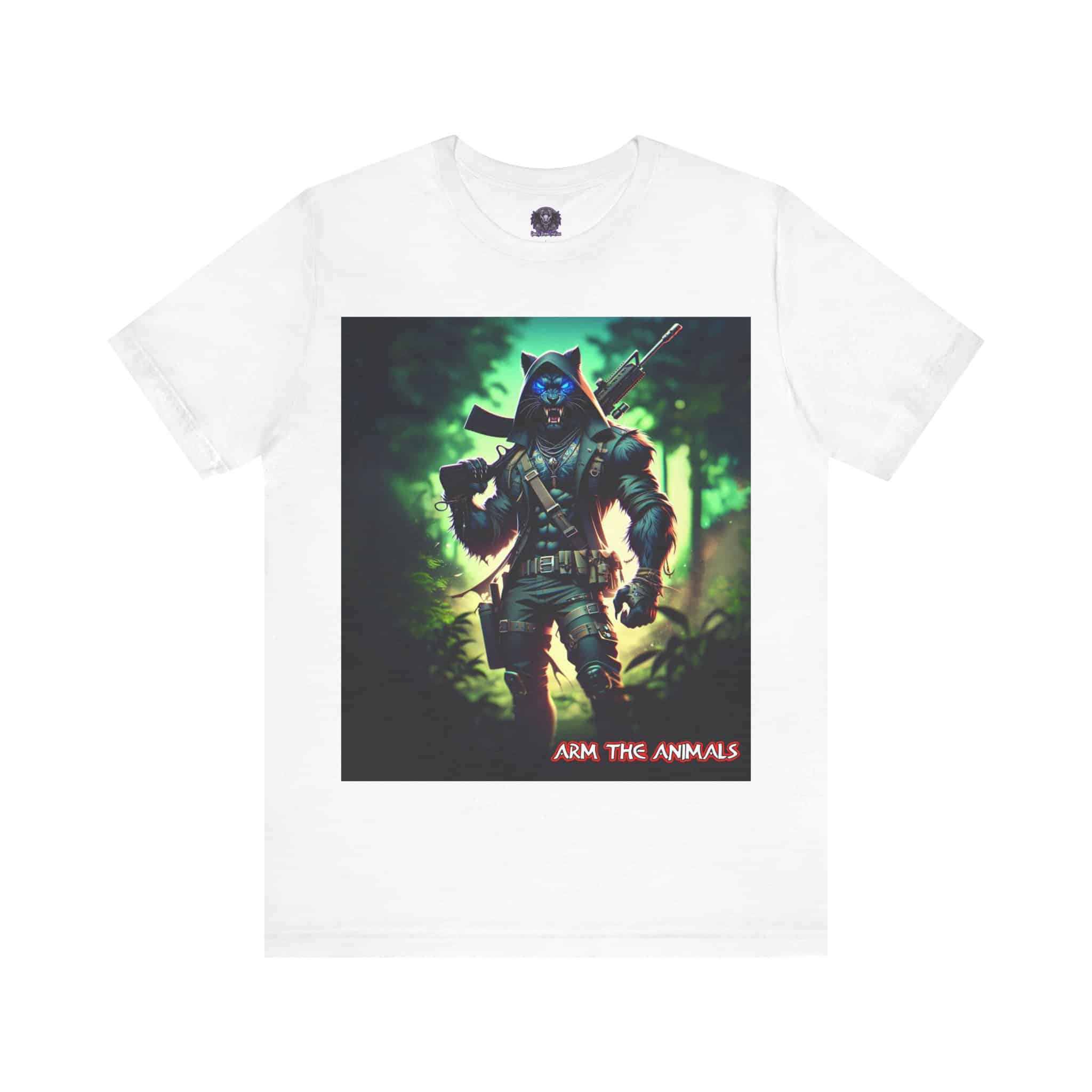 Arm The Animals: Black Leopard Panther #AA-D-BP001 Unisex Jersey Short Sleeve Tee - Image 16