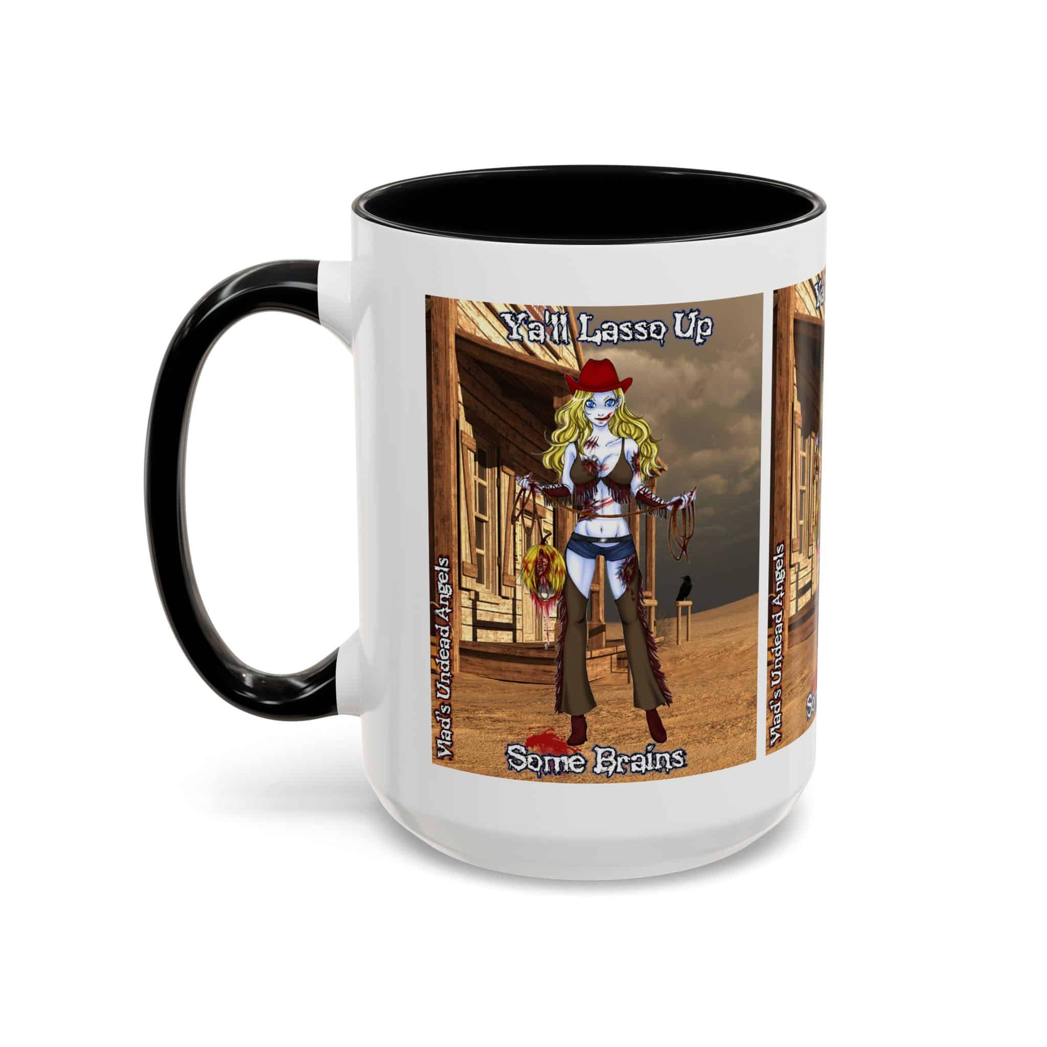 Cassidy Undead Angel Cowgirl – Classic Art w/Text Accent Coffee Mug (11, 15oz) - Image 23