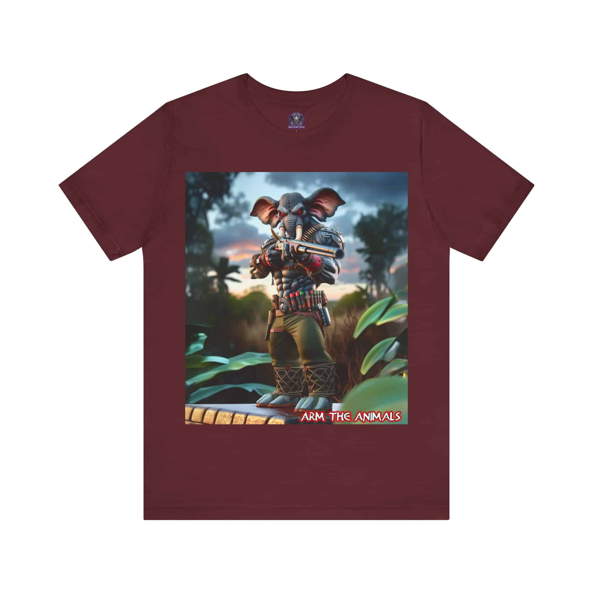 Arm The Animals: Bounty Hunter Elephant #AA-D-El002 Unisex Jersey Short Sleeve Tee - Image 26