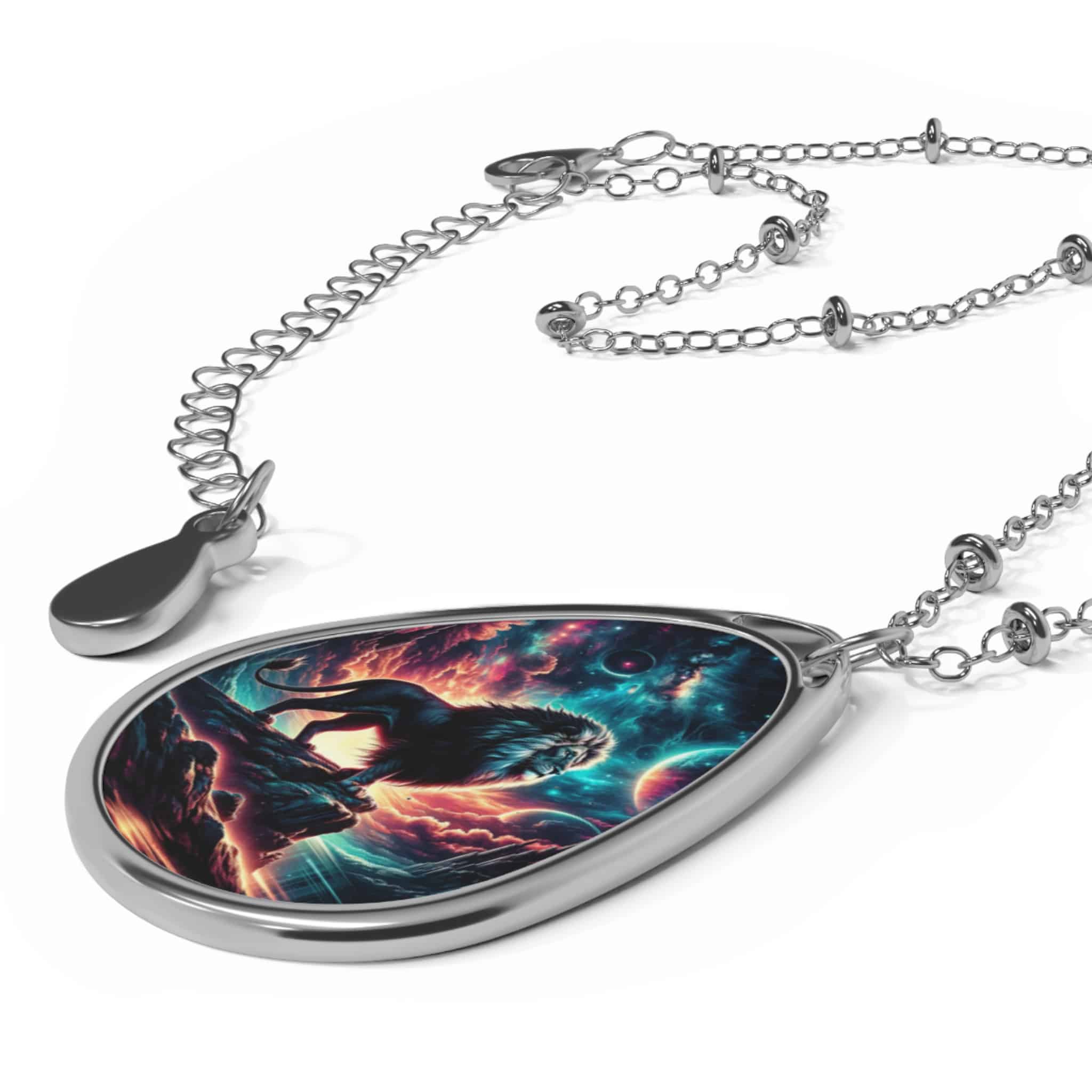 Cosmic Lion WD-D005 By Wyldesigns Oval Necklace - Image 3