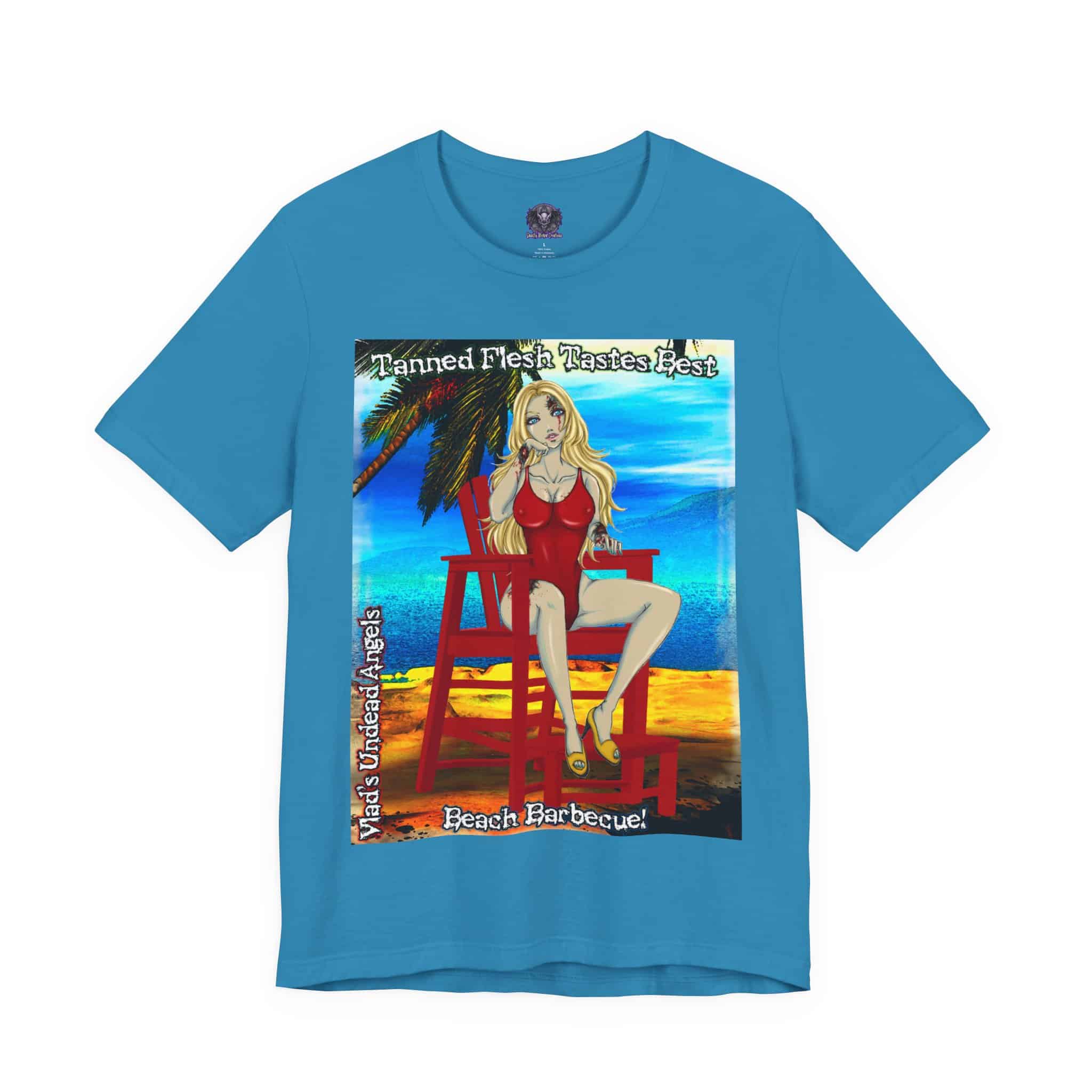 Shay Undead Angel Zombie Lifeguard - Classic Art w/Text F1 Unisex Jersey Short Sleeve Tee - Image 29