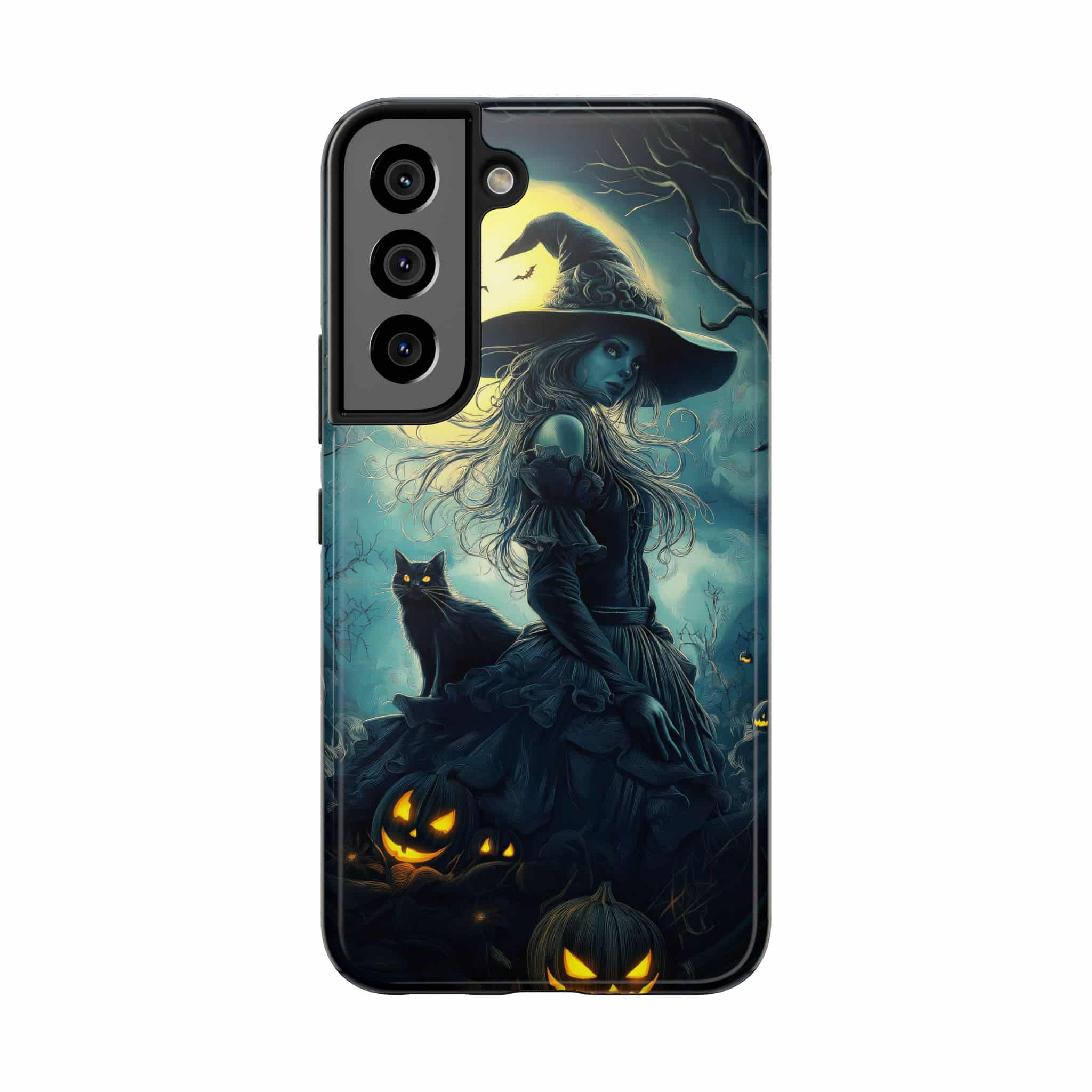 Witch With Black Cat By Moonlight #MJ-W001 Samsung S21, S22, S23, & S24 Tough Phone Cases - Image 9