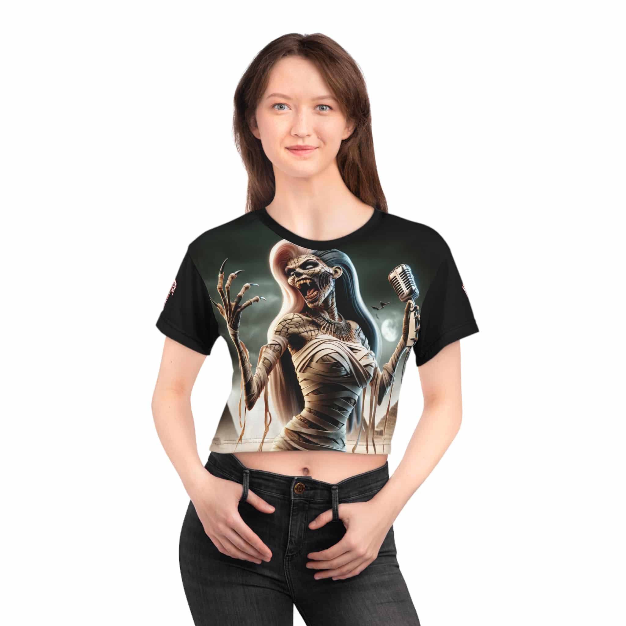 Monster Mosh 2024 Tour Mummy Goddess Singer #MM-D-MG03 Crop Tee (AOP)