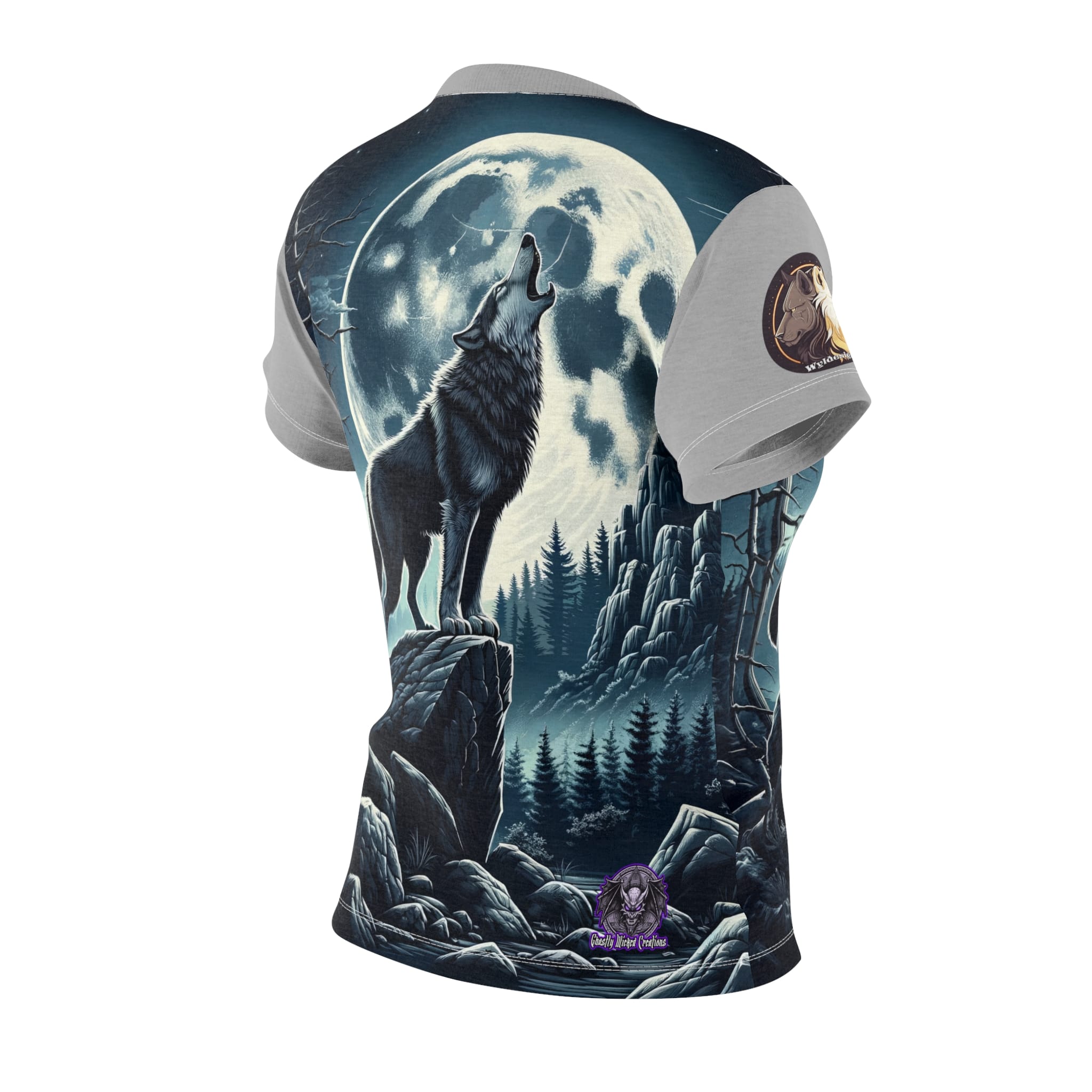 Wolf Howling WD-D001 By Wyldesigns Women's Cut & Sew Tee (AOP) - Image 3