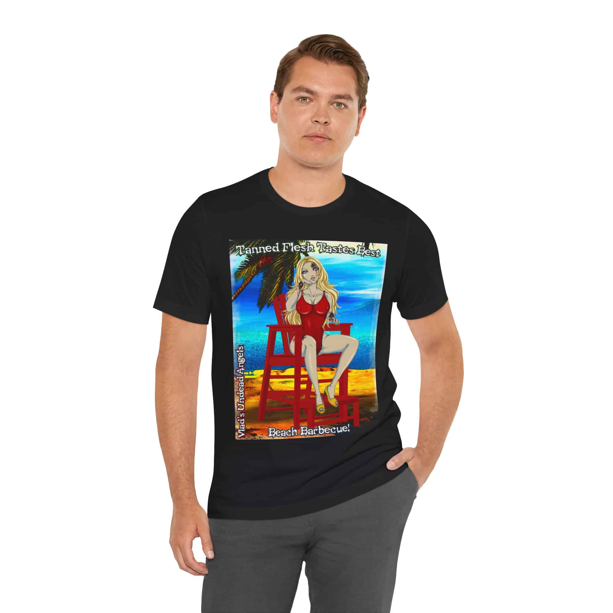 Shay Undead Angel Zombie Lifeguard - Classic Art w/Text F1 Unisex Jersey Short Sleeve Tee