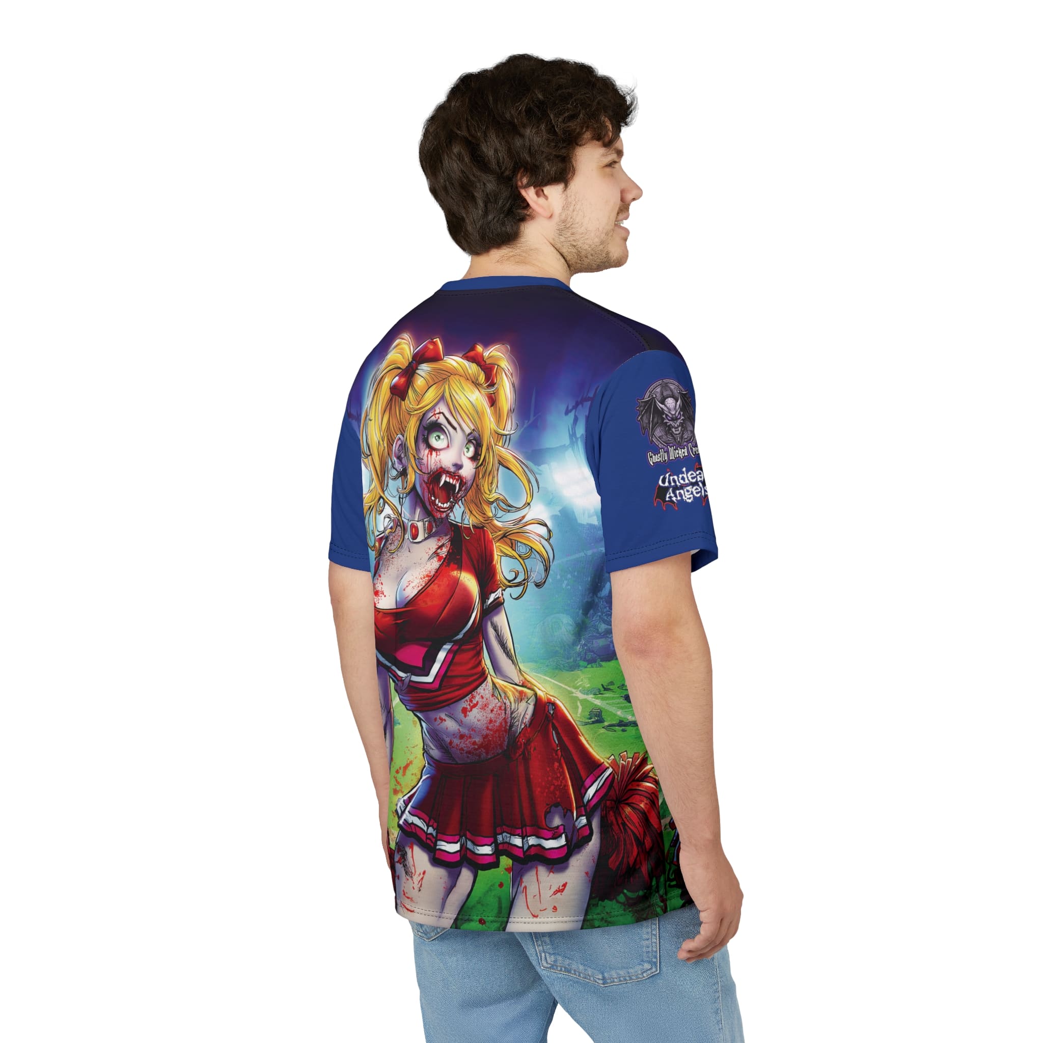 Undead Angels Zombie Cheerleader Buffy Classic Reborn Style IV Unisex Cut & Sew Tee (AOP) - Image 13