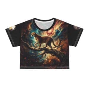 Cosmic Leopard WD-D011 By Wyldesigns Crop Tee (AOP)