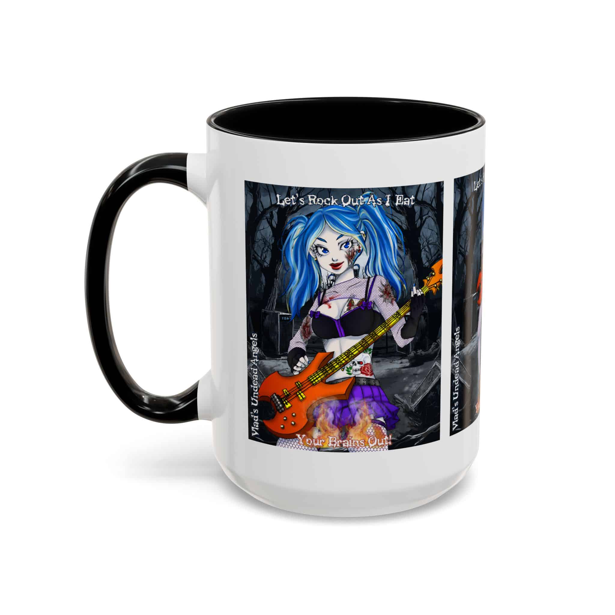 Ashley Undead Angel Zombie Bass Guitarist – Classic Art V2 w/Text Accent Coffee Mug (11, 15oz) - Image 23