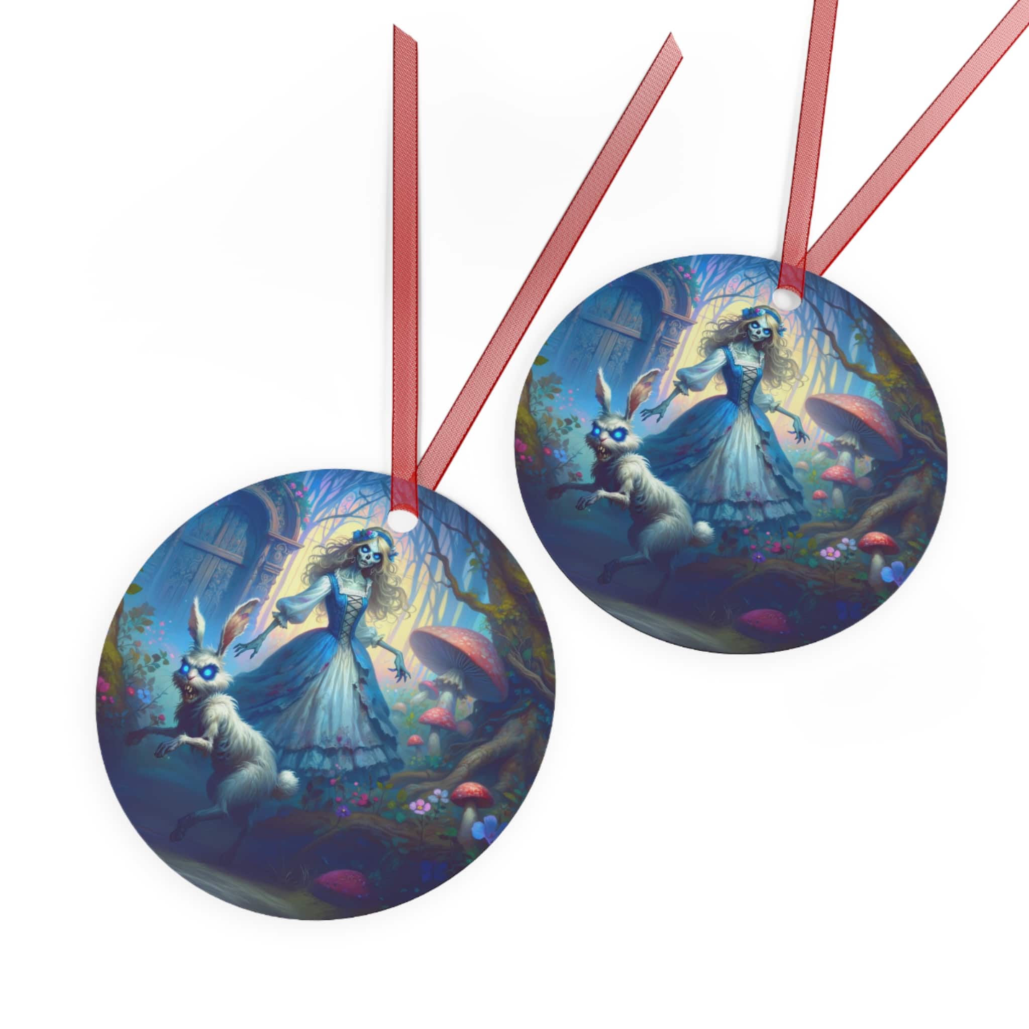Undead Alice & White Rabbit Zombie #WT-D-A04 Metal Ornaments - Image 3