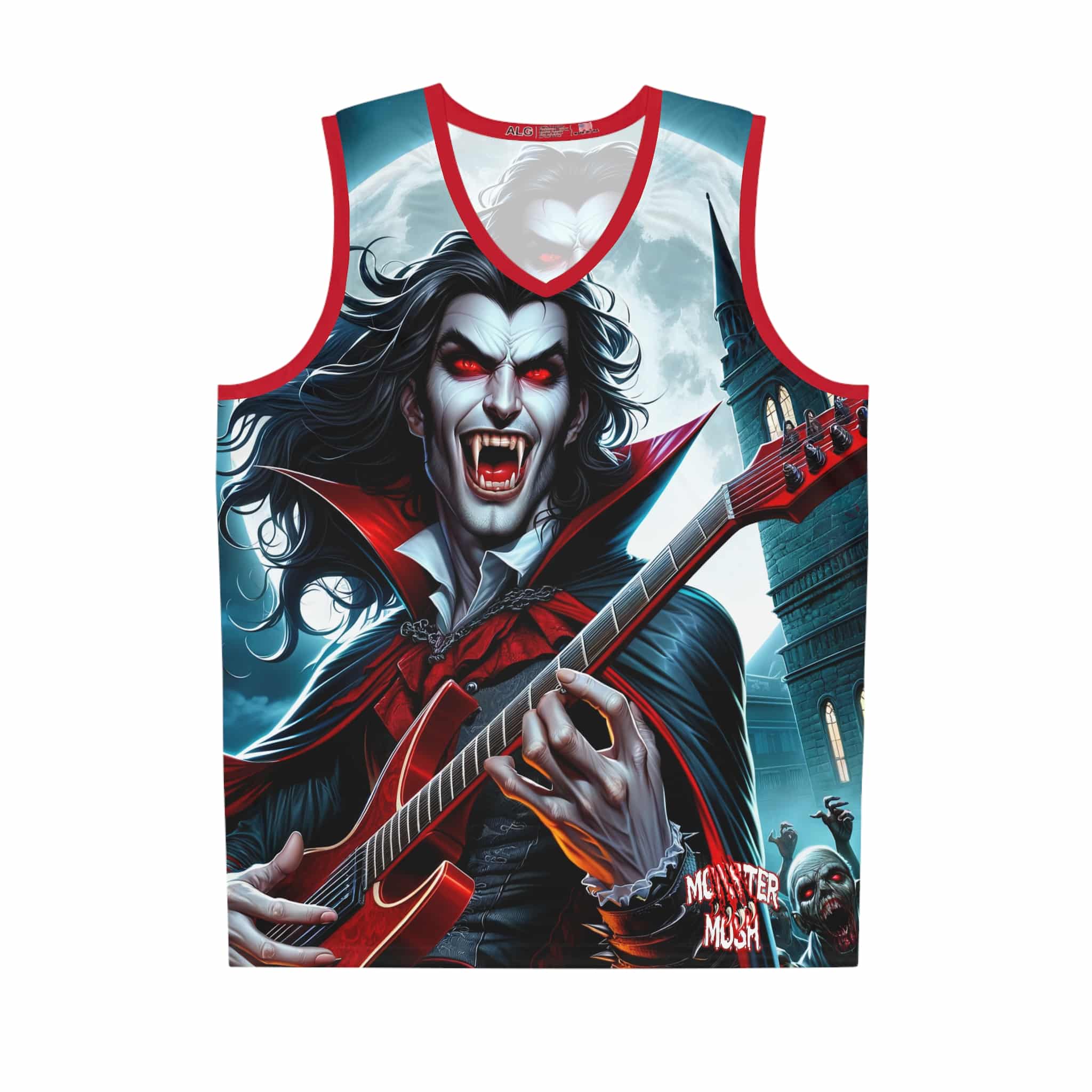 Monster Mosh 2024 Tour Drac on Guitar MM-D001 Basketball Jersey (AOP)