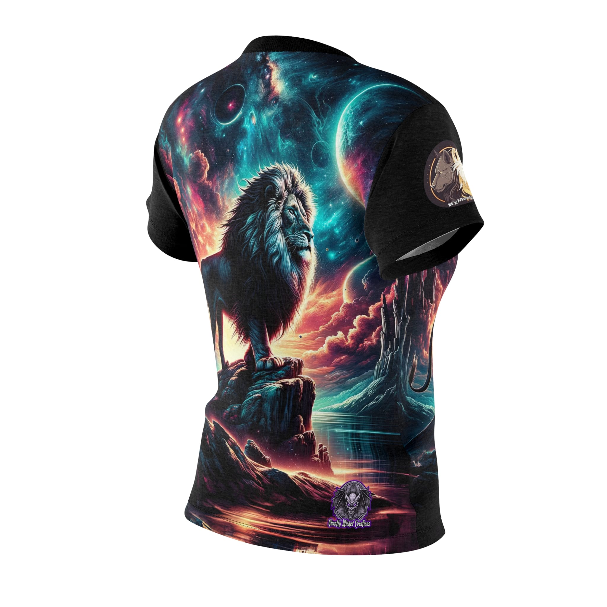 Cosmic Lion WD-D005 By Wyldesigns Women's Cut & Sew Tee (AOP) - Image 6