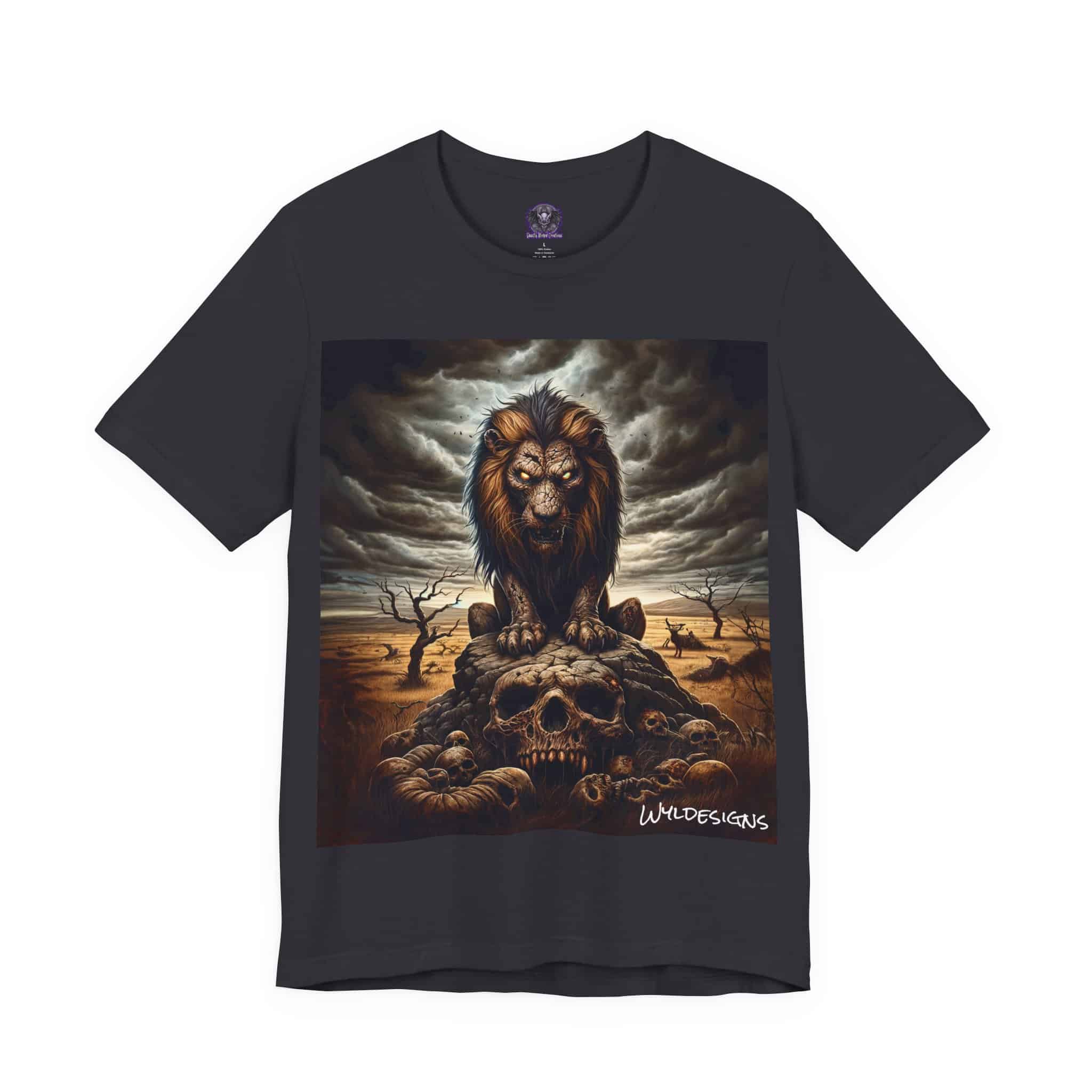 Undead Lion WD-D015 By Wyldesigns Unisex Jersey Short Sleeve Tee - Image 15