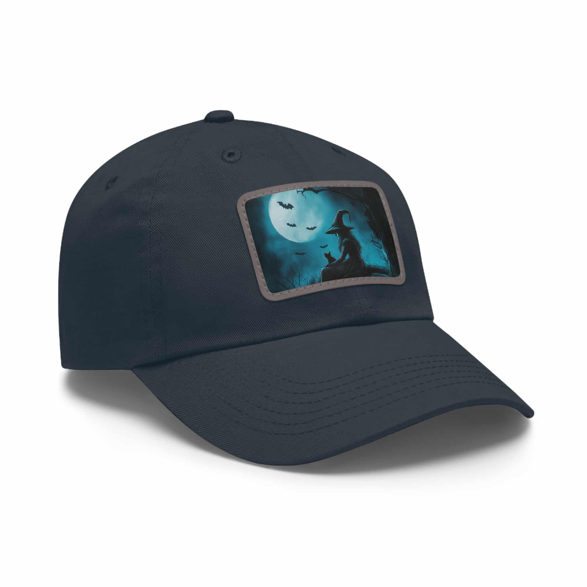 Witch With Black Cat By Moonlight #MJ-W003 Logo Leather Patch Dad Hat - Casual Style for Music Lovers - Image 77