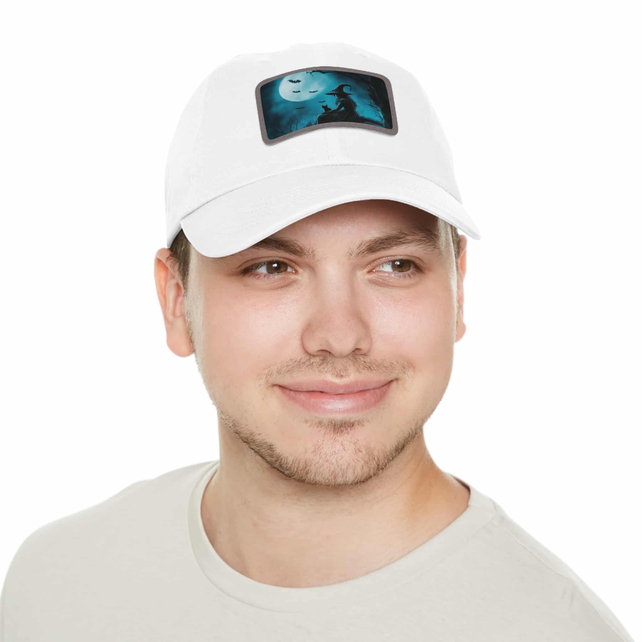 Witch With Black Cat By Moonlight #MJ-W003 Logo Leather Patch Dad Hat - Casual Style for Music Lovers - Image 115