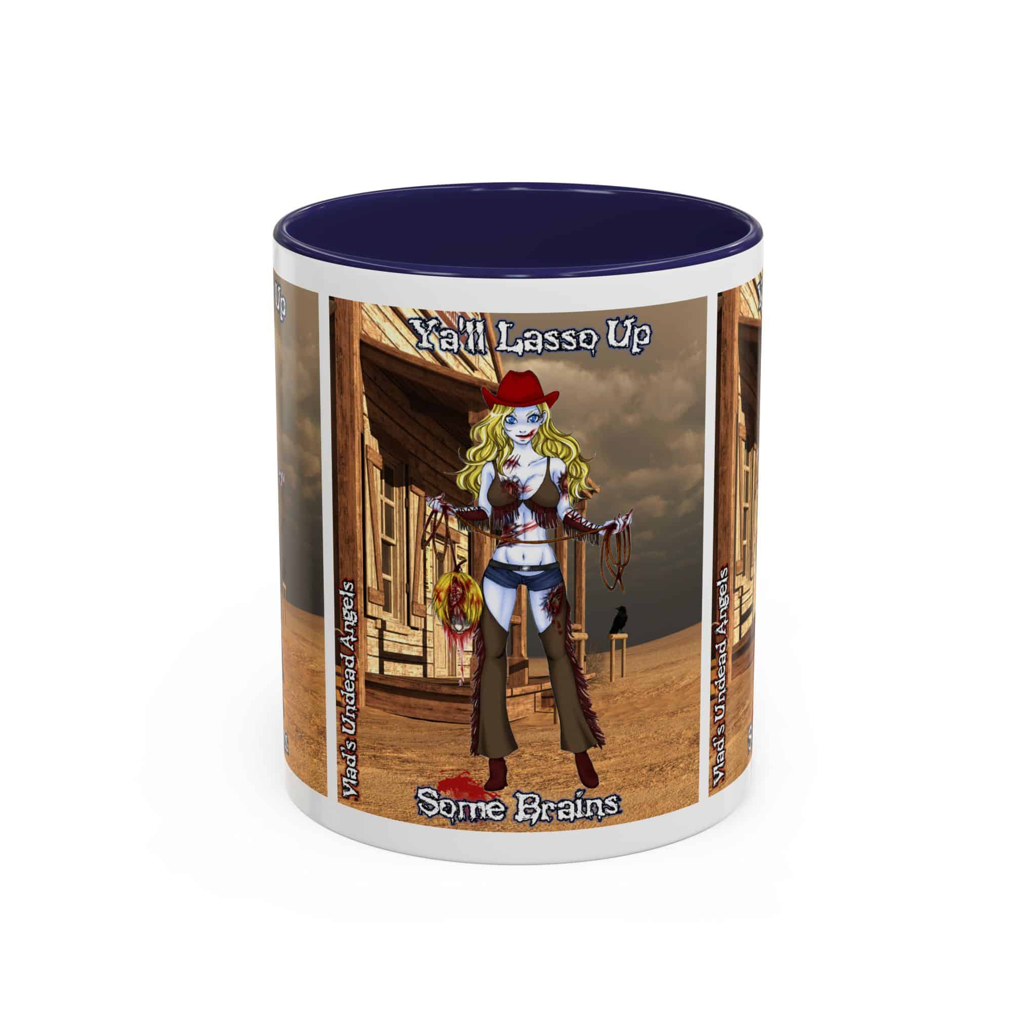 Cassidy Undead Angel Cowgirl – Classic Art w/Text Accent Coffee Mug (11, 15oz) - Image 6