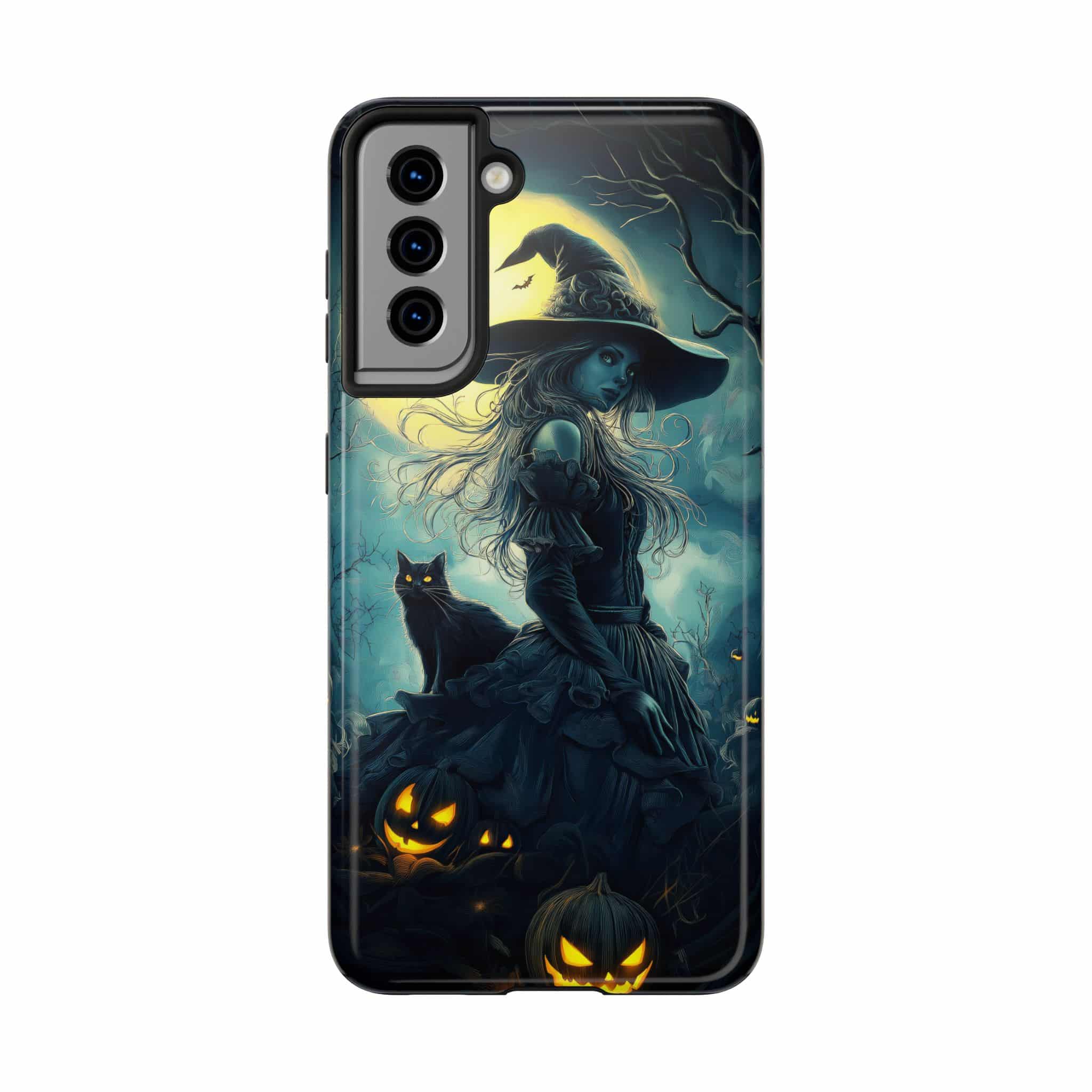 Witch With Black Cat By Moonlight #MJ-W001 Samsung S21, S22, S23, & S24 Tough Phone Cases - Image 13