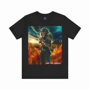 Arm The Animals: Hunter Lion #AA-D-Li001 Unisex Jersey Short Sleeve Tee