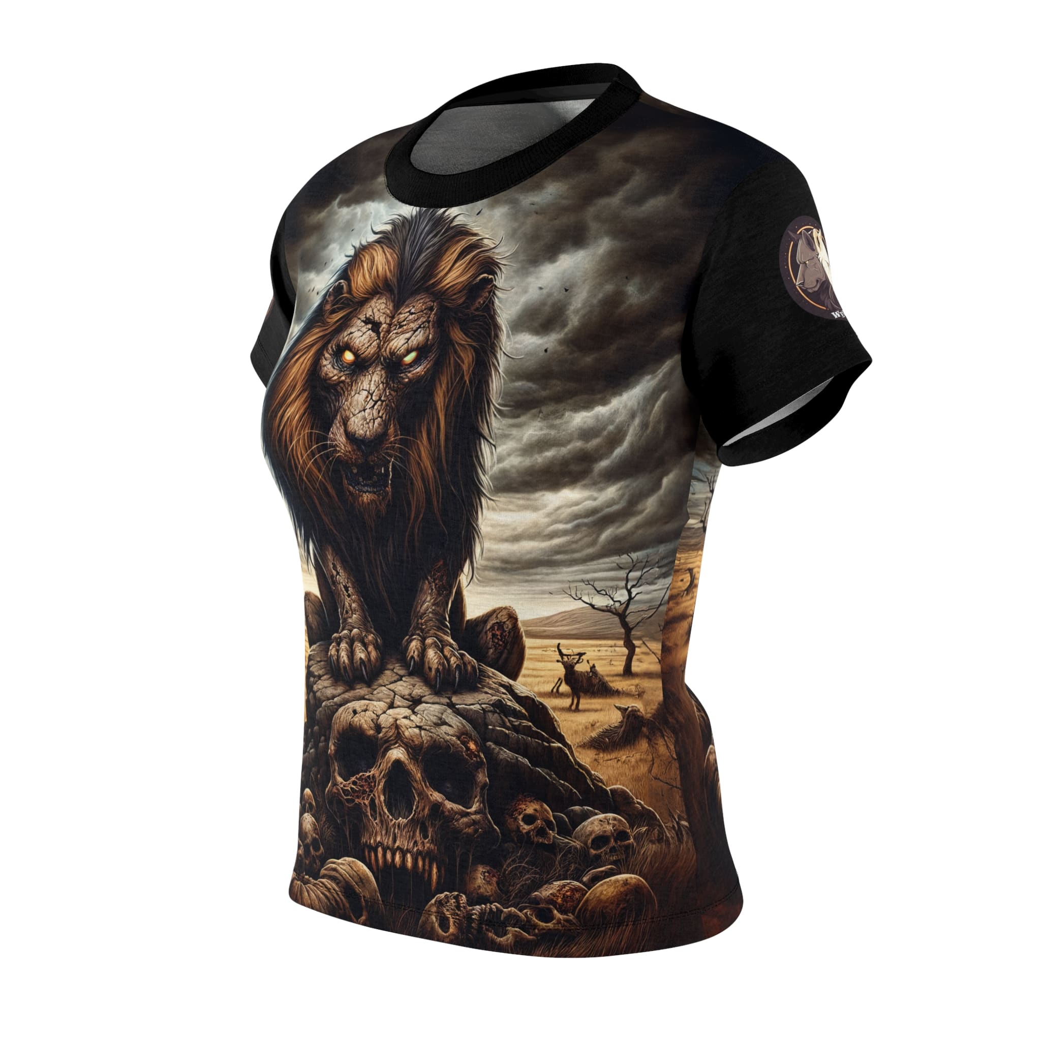 Undead Lion WD-D015 By Wyldesigns Women's Cut & Sew Tee (AOP) - Image 5