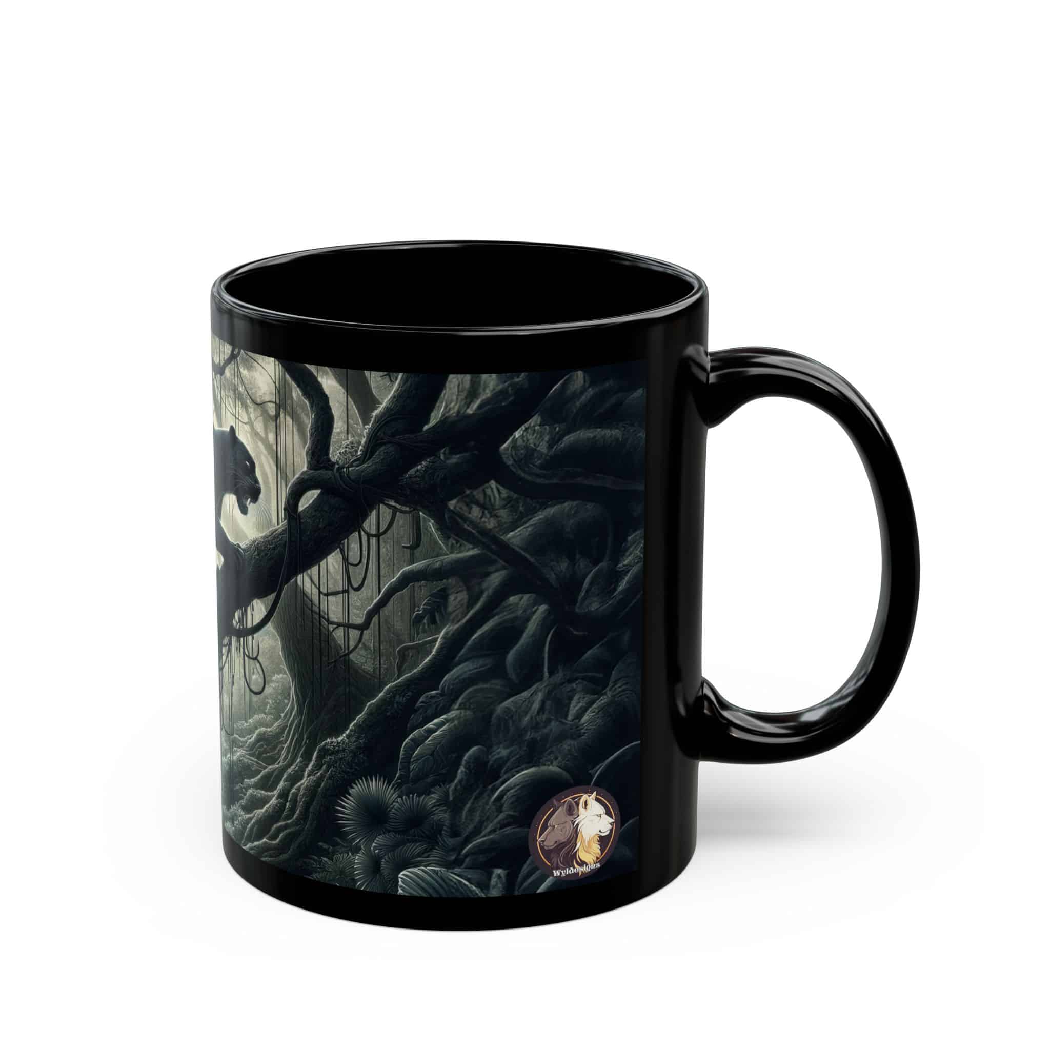 Black Panther WD-D002 By Wyldesigns Black Mug (11oz, 15oz) - Image 2