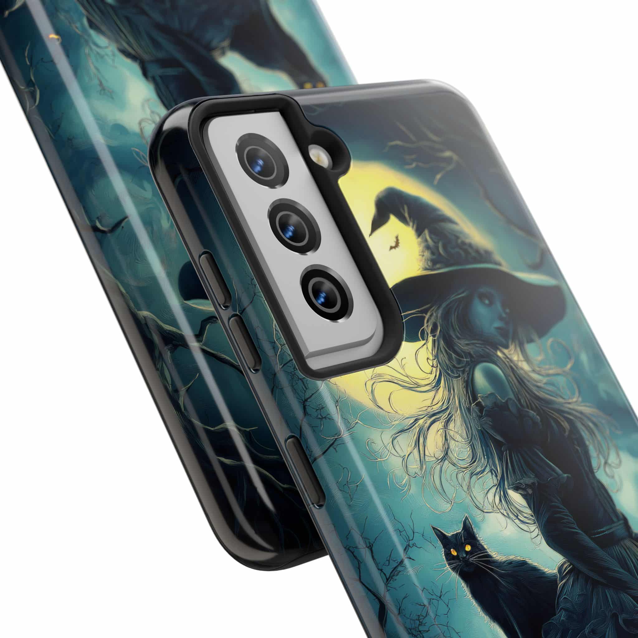 Witch With Black Cat By Moonlight #MJ-W001 Samsung S21, S22, S23, & S24 Tough Phone Cases - Image 14