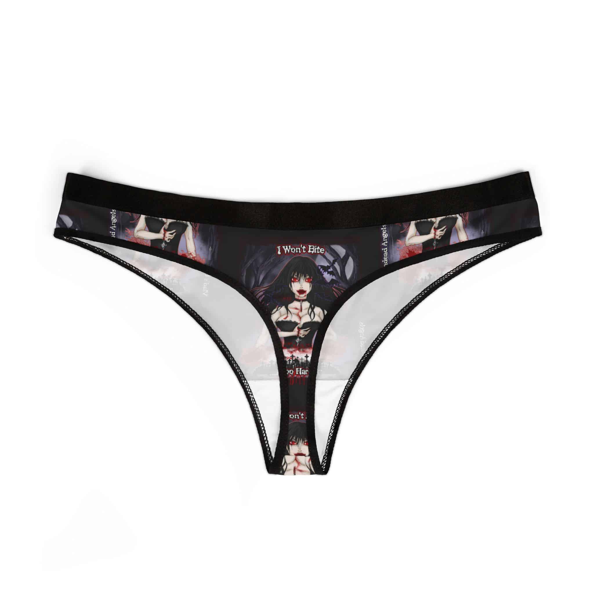 Thong Underwear - Undead Angels Vampiress Eve I Won't Bite Design - Image 2