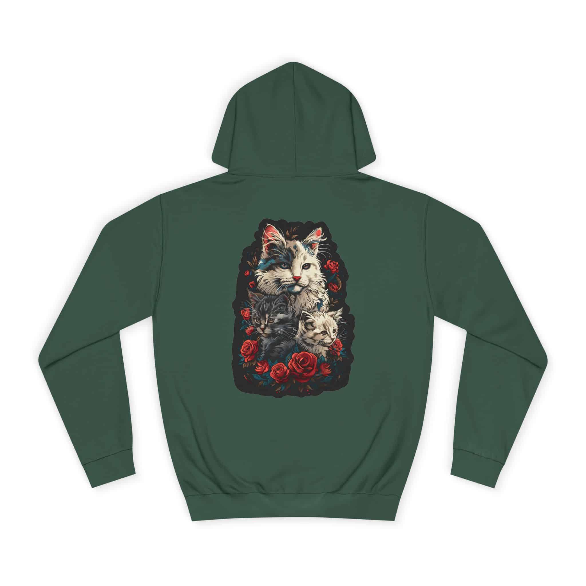 Mama Cat & Kittens WD-M001 By Wyldesigns Unisex College Hoodie - Image 50