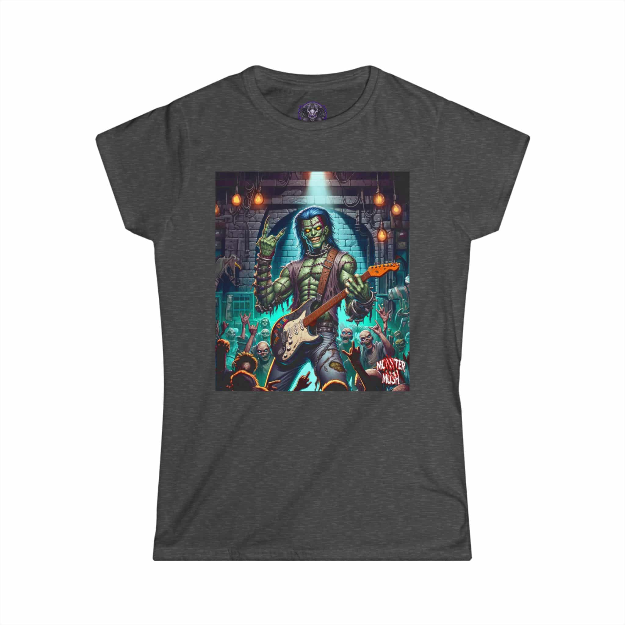 Monster Mosh 2024 Tour Frankie On Guitar MM-D002 Women's Softstyle Tee - Image 22