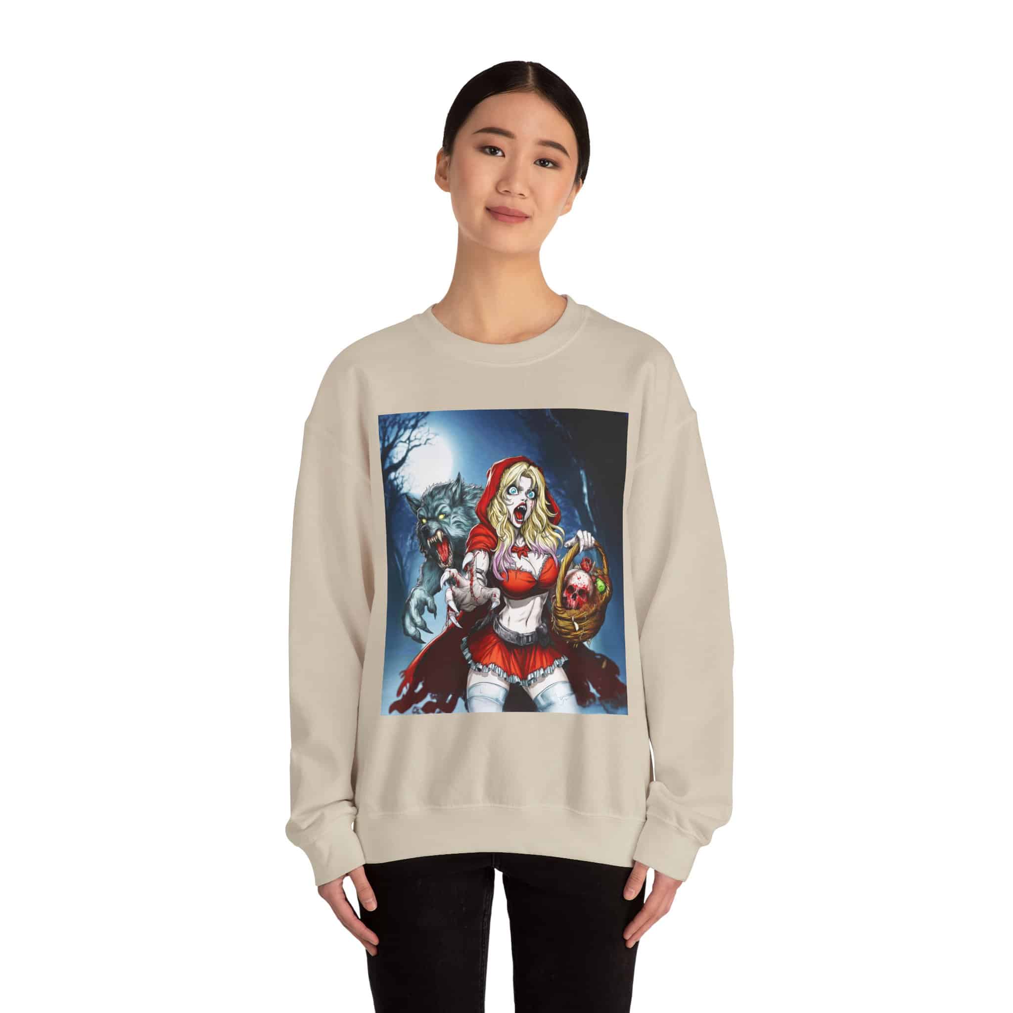 Vampire Red Riding Hood By Ghastly Wicked Tales 2025-01 Unisex Heavy Blend™ Crewneck Sweatshirt - Image 16