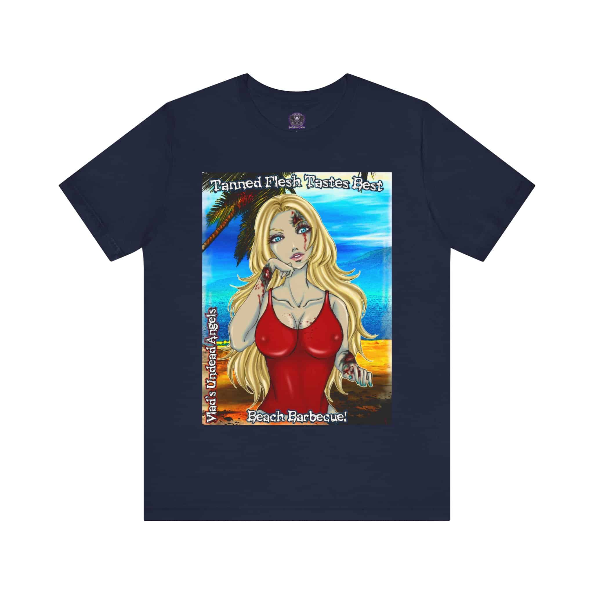 Shay Undead Angel Zombie Lifeguard - Classic Art w/Text C1 Unisex Jersey Short Sleeve Tee - Image 11