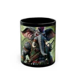 Arm The Animals: Hunter Elephant #AA-D-El001 Black Mug (11oz, 15oz)