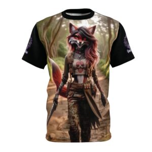 Arm The Animals: Hunter Fox Girl #AA-D-Fo001 Unisex Cut & Sew Tee (AOP)