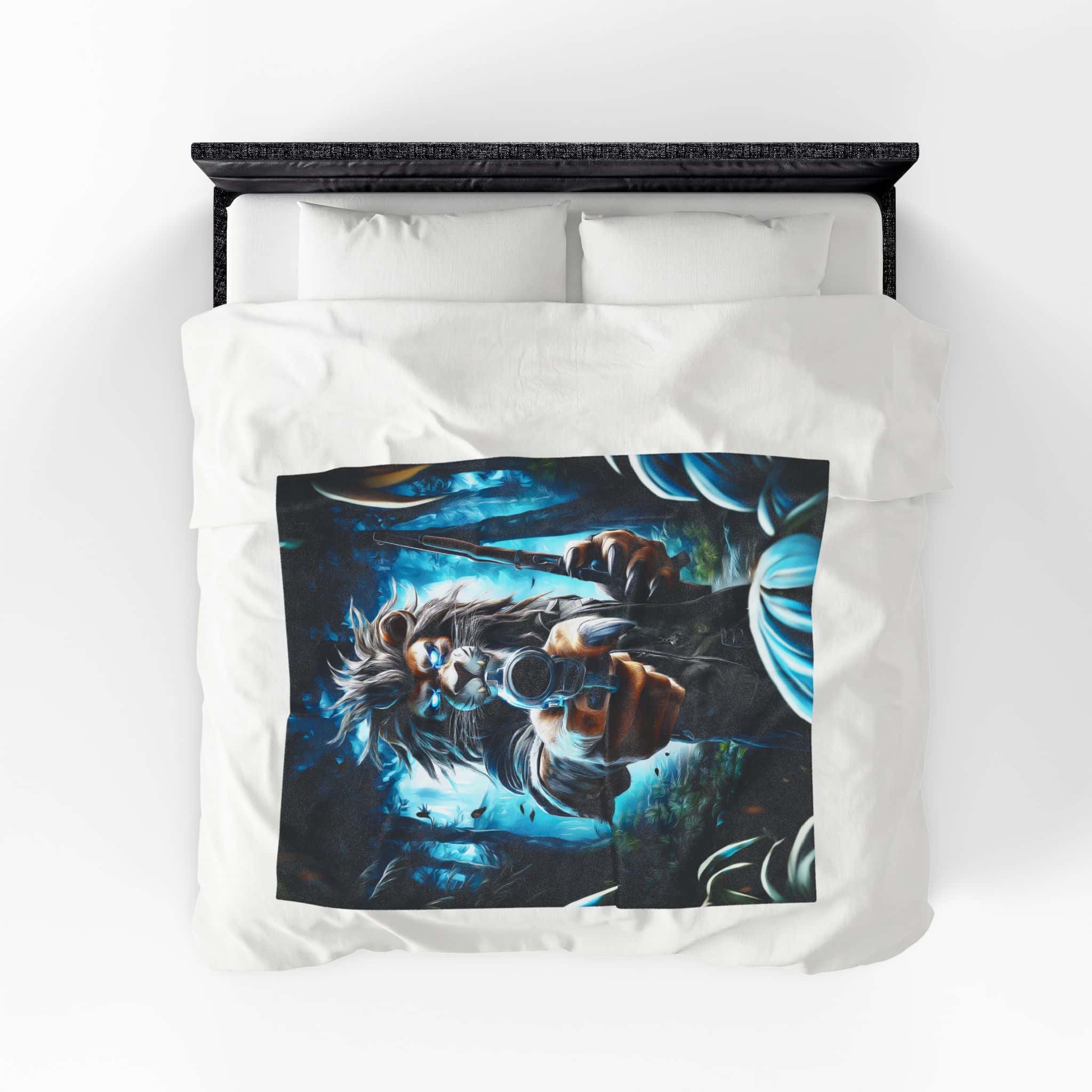 Arm The Animals: Hunter Lion #AA030 Plush Blanket, Cozy Throw for Fall Decor, - Image 5