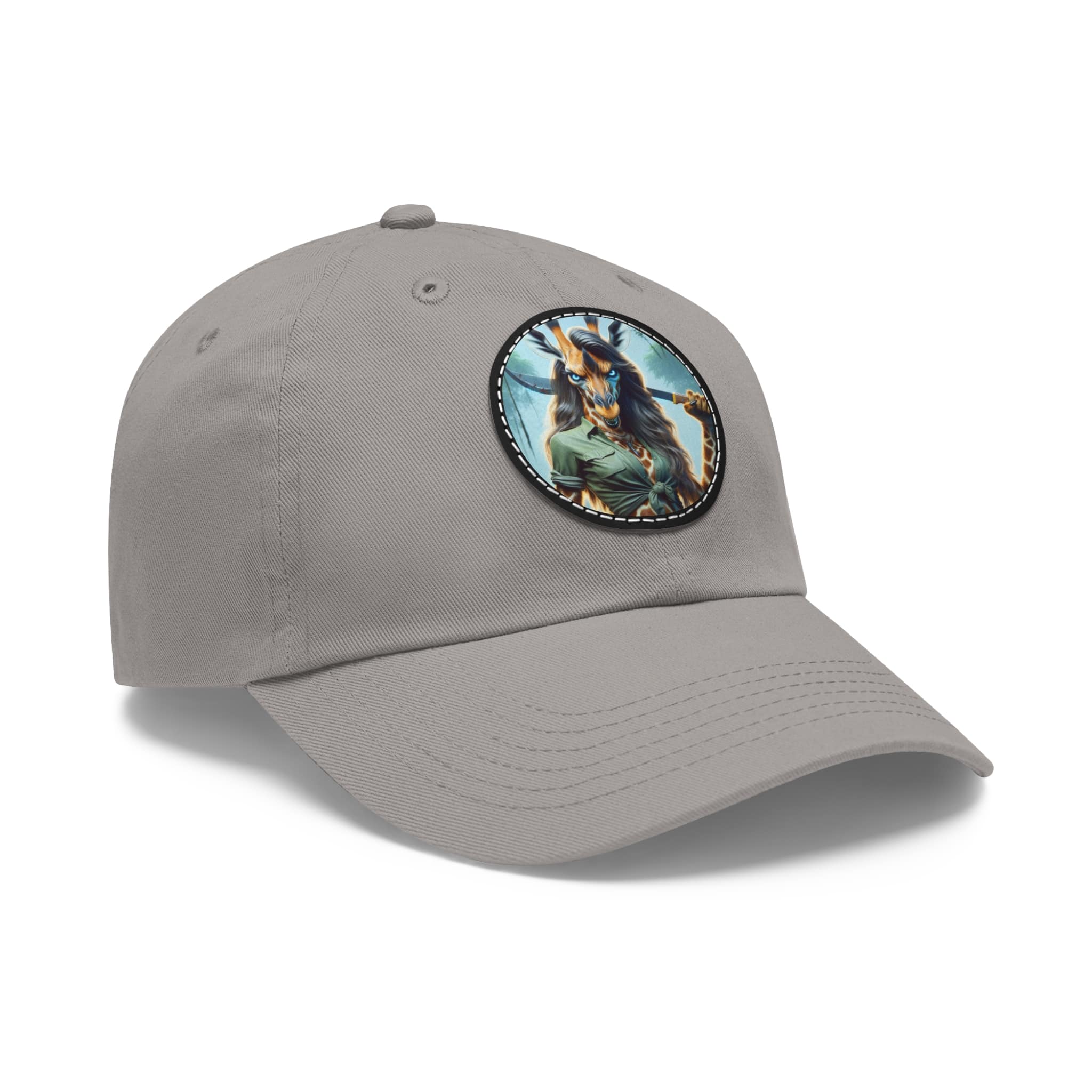 Arm The Animals: Hunter Giraffe Girl #AA-D-Gi001 Artistic Round Leather Patch Dad Hat - Stylish Casual Cap - Image 102