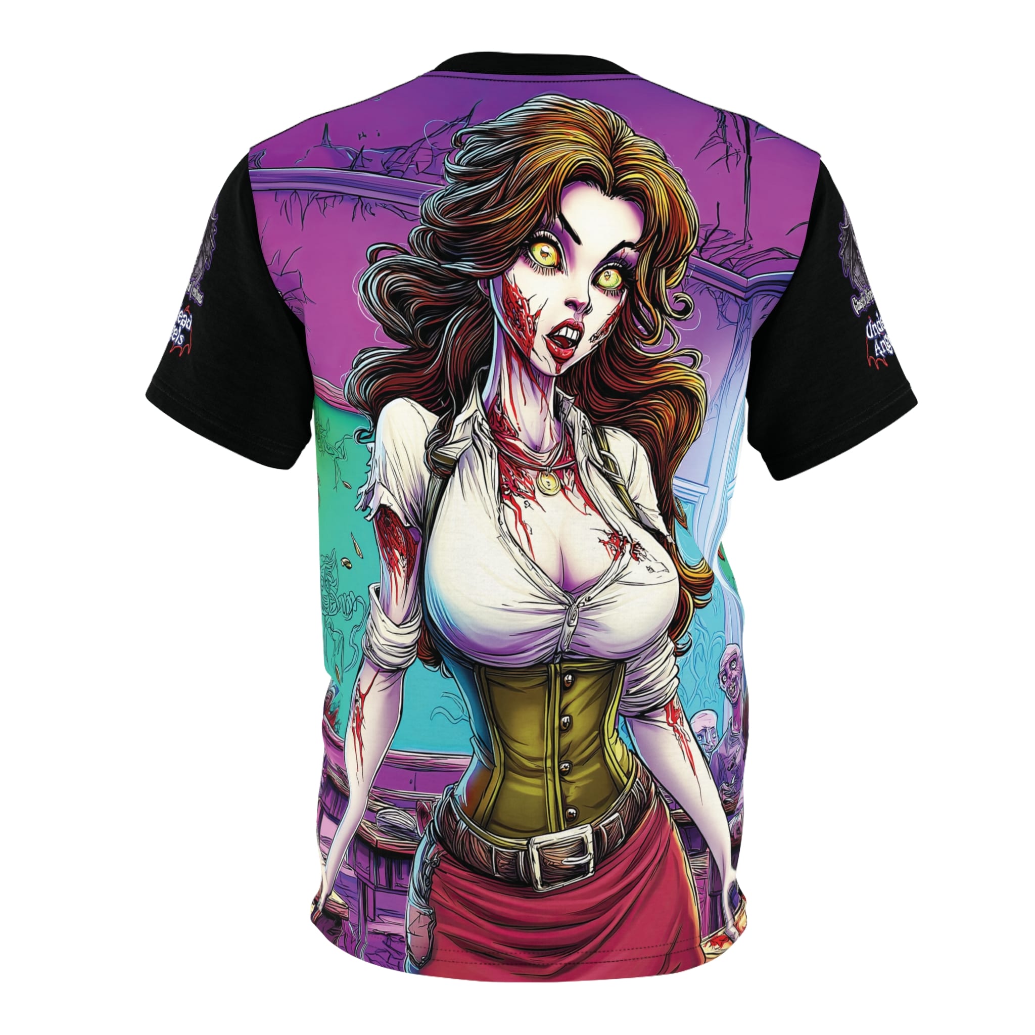 Undead Angels Teacher Charlotte Classic Reborn Style Unisex Cut & Sew Tee (AOP) - Image 7
