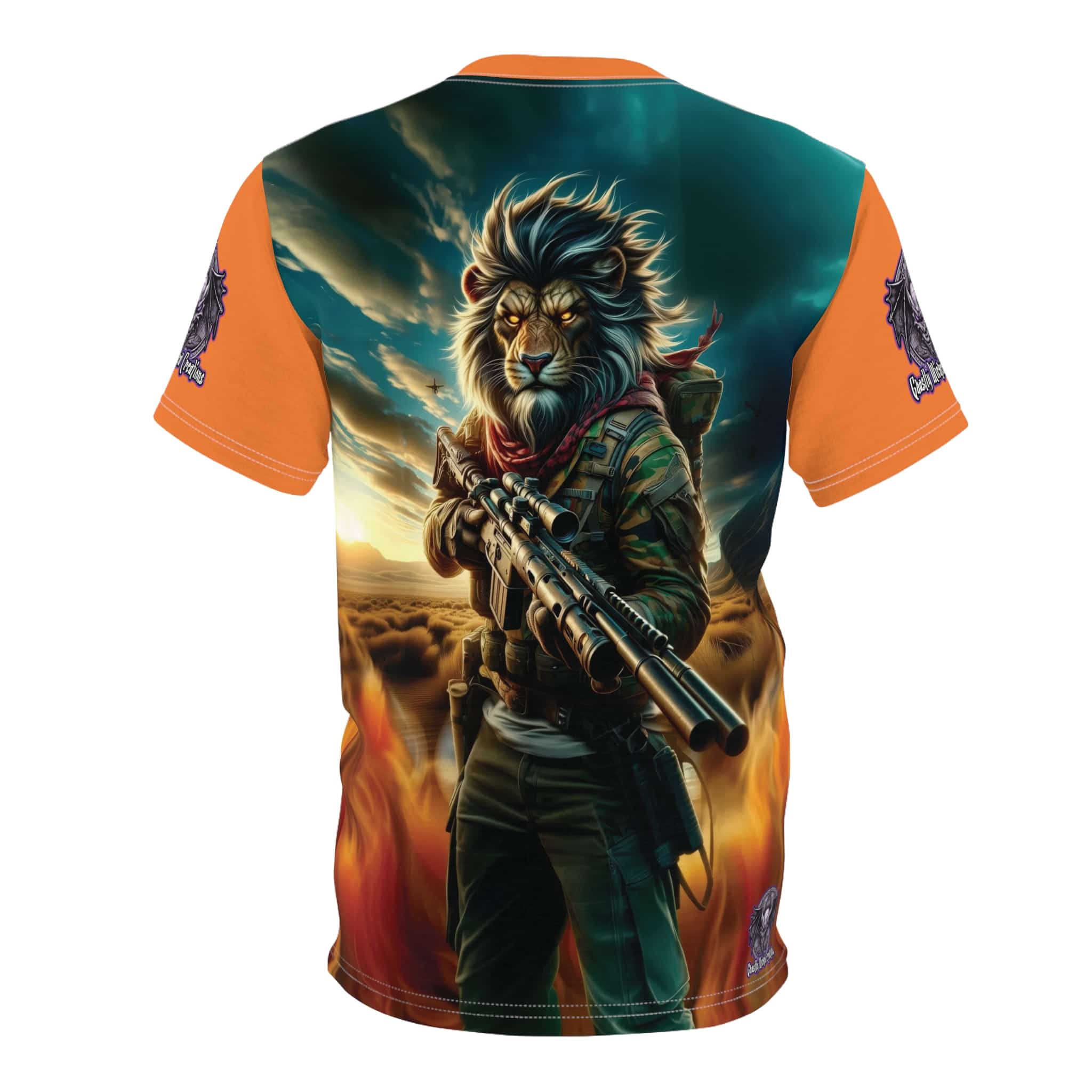 Arm The Animals: Hunter Lion #AA-D-Li001 Unisex Cut & Sew Tee (AOP) - Image 6