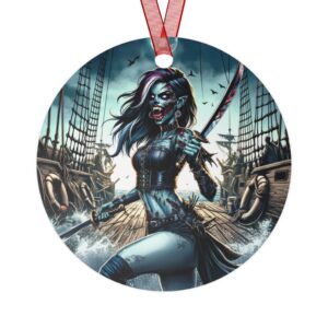 Undead Pirate Lass #ML-D-UP004 Metal Ornaments