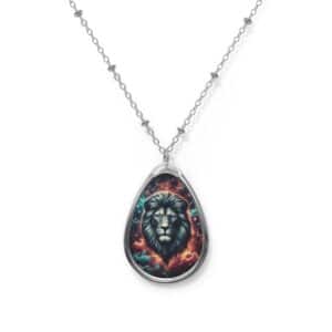 Lion In The Sky WD-D014 By Wyldesigns Oval Necklace