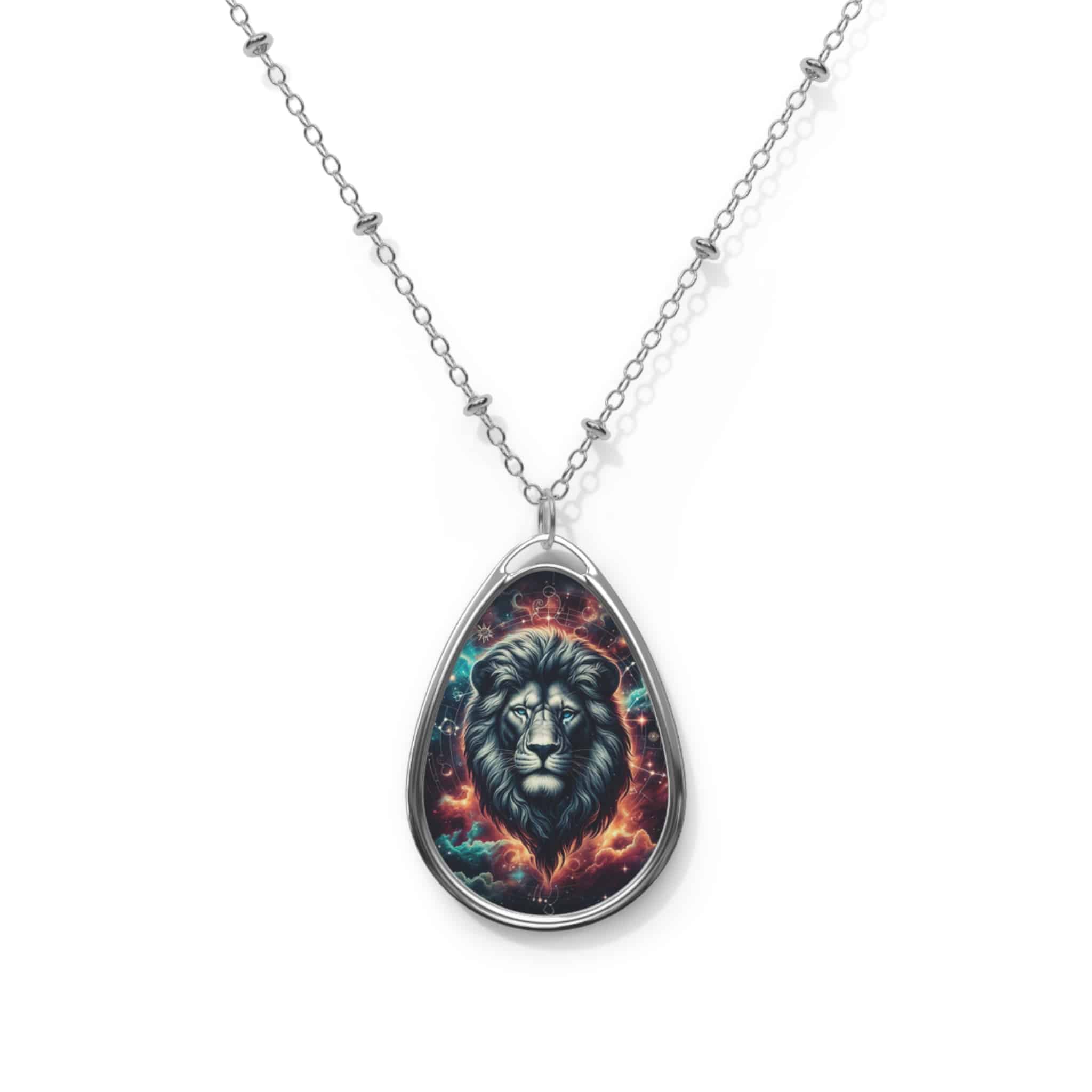 Lion In The Sky WD-D014 By Wyldesigns Oval Necklace