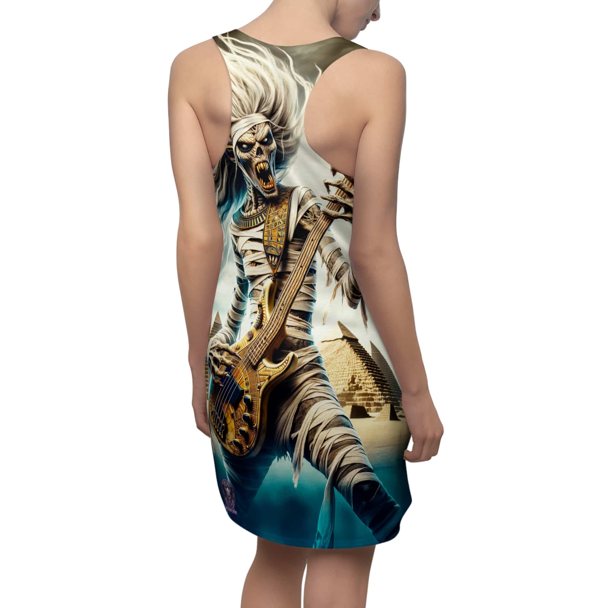Monster Mosh 2024 Tour Mummy Bass Guitar MM-D003 Women's Cut & Sew Racerback Dress (AOP) - Image 7