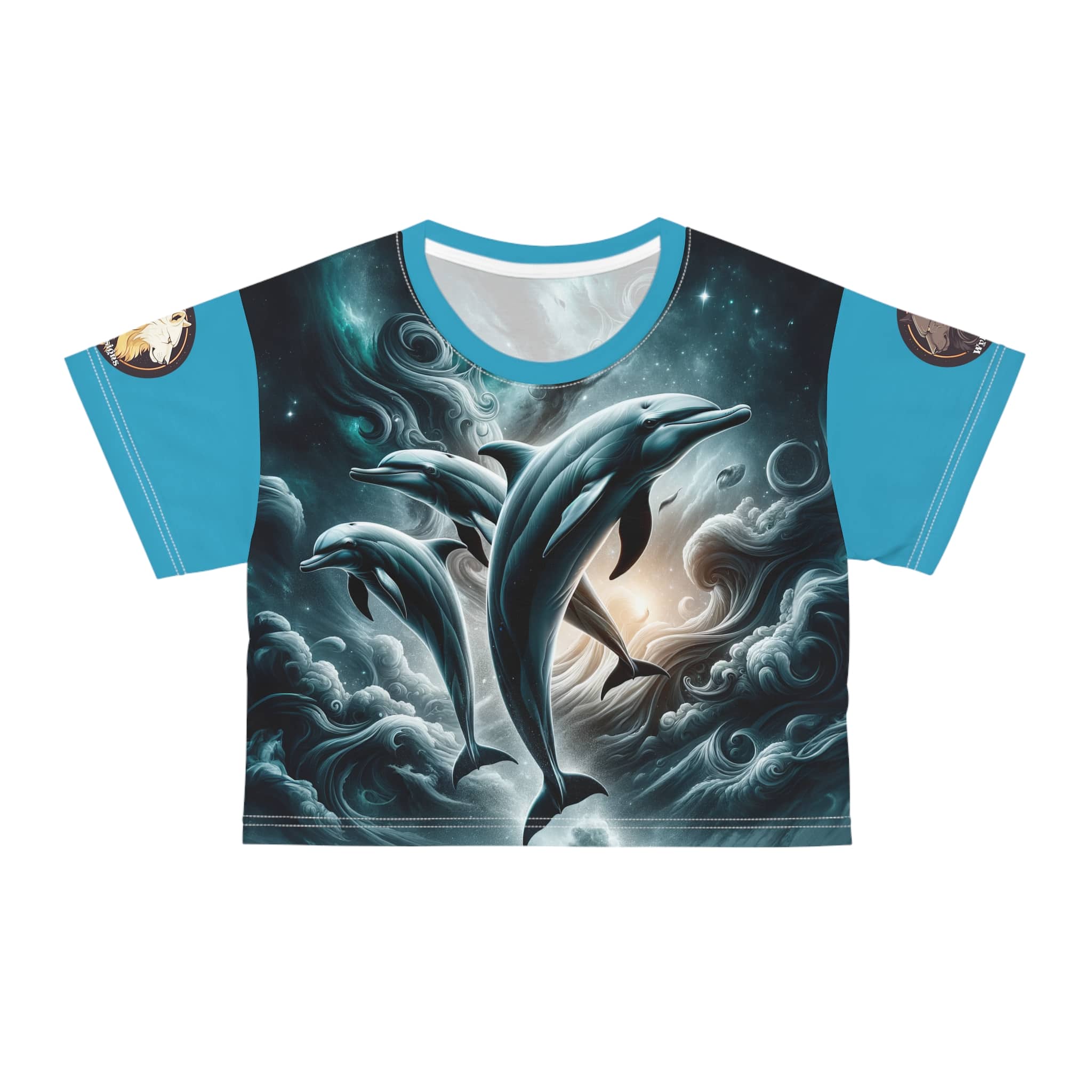 Dolphins Jumping WD-D007 By Wyldesigns Crop Tee (AOP)