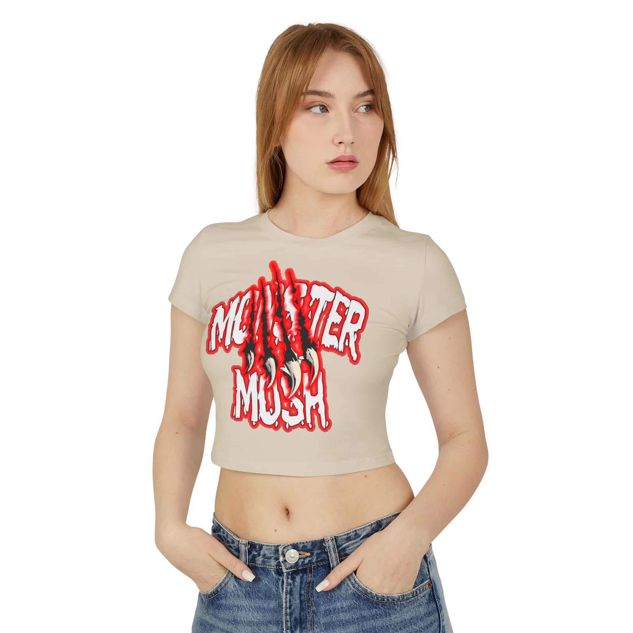 Monster Mosh Logo Women's Baby Tee - Image 6